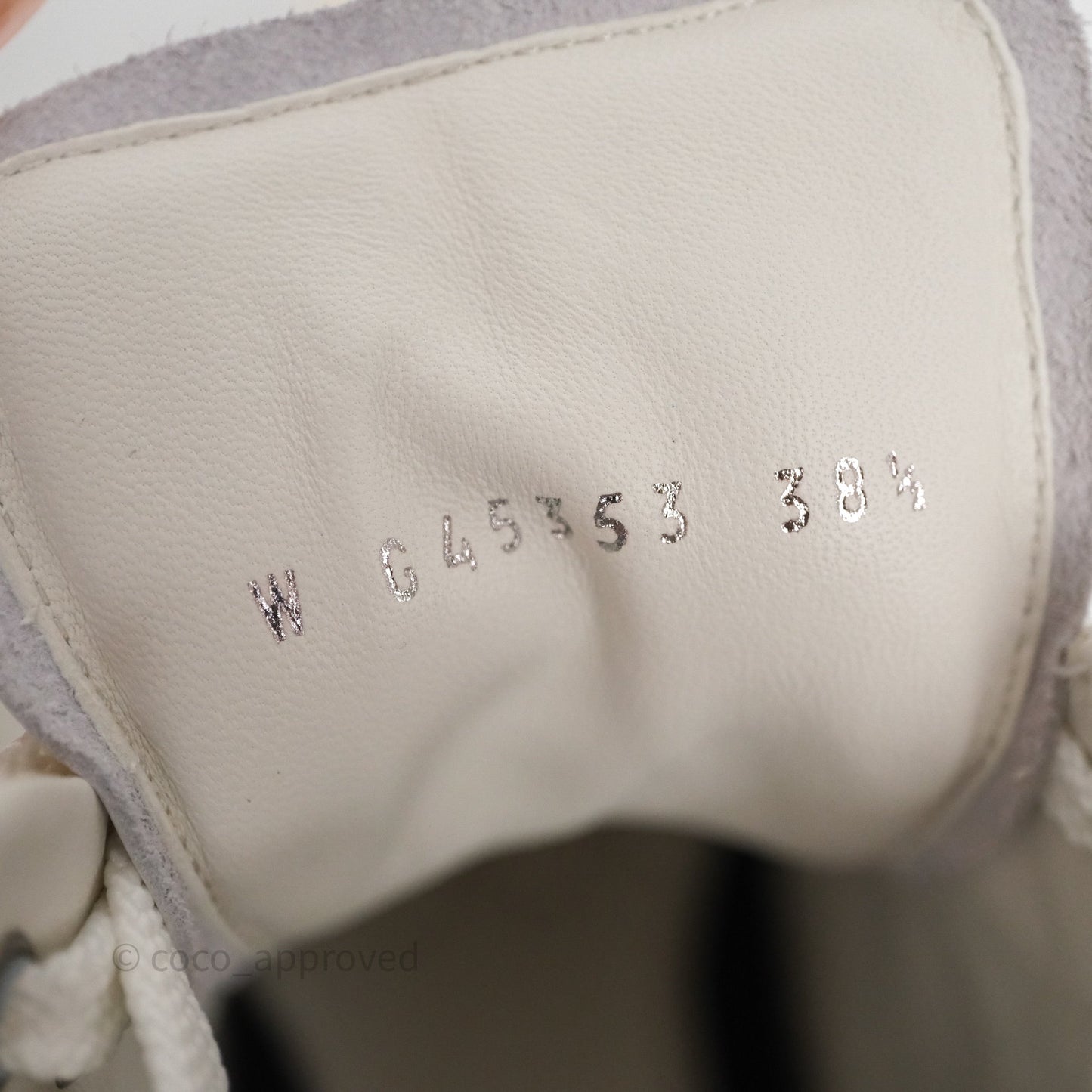 Chanel CC Light Beige White Canvas Sneaker Size 38.5