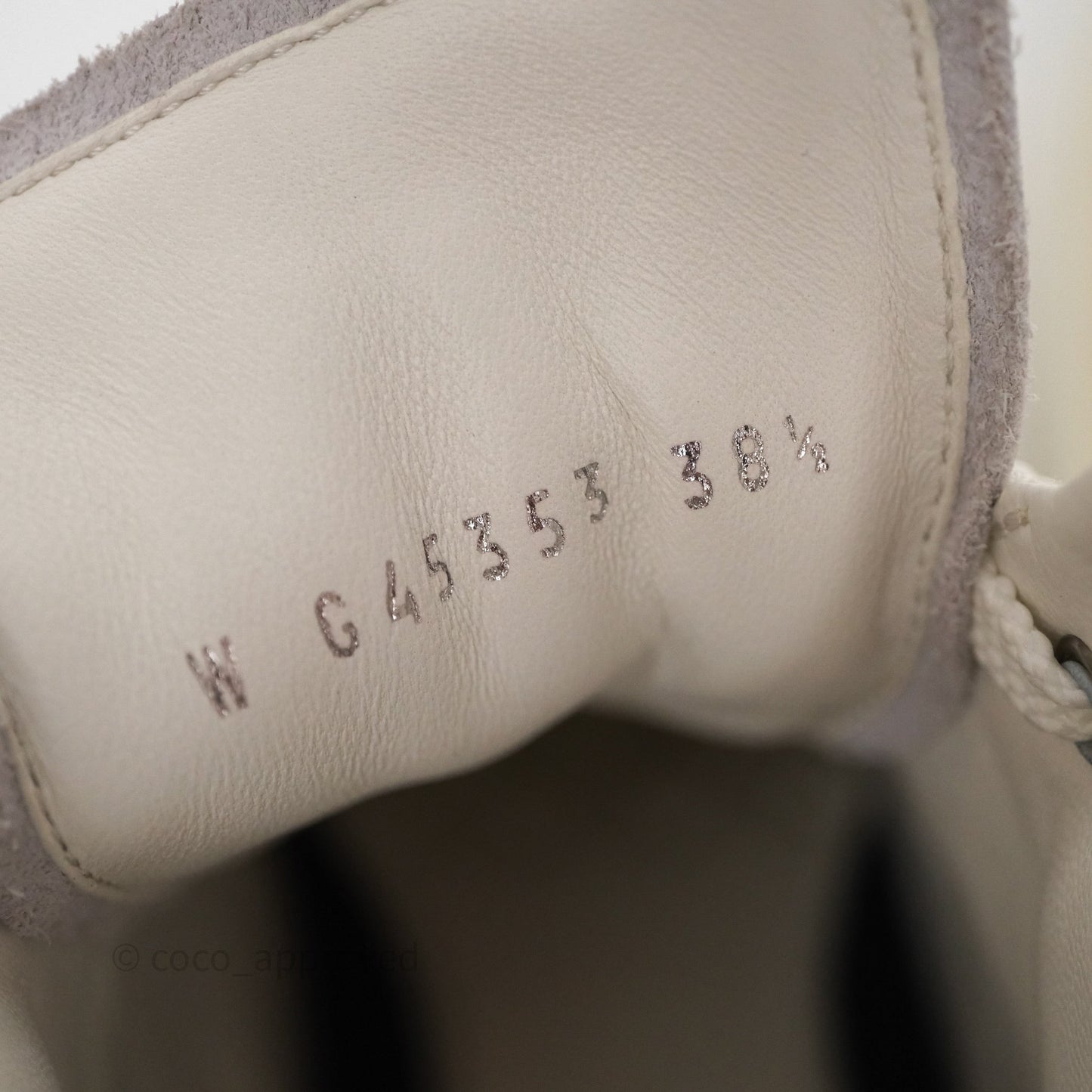 Chanel CC Light Beige White Canvas Sneaker Size 38.5
