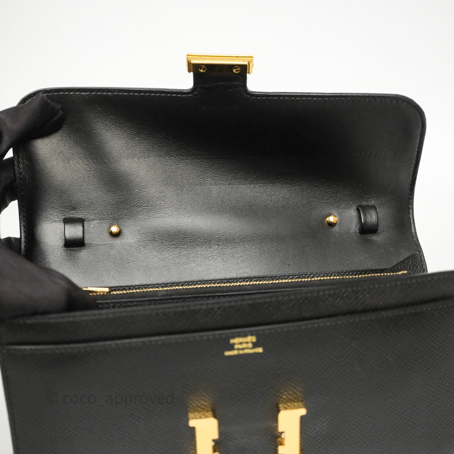 Hermès Constance Long To Go Wallet Black Noir 89 Epsom Gold Hardware