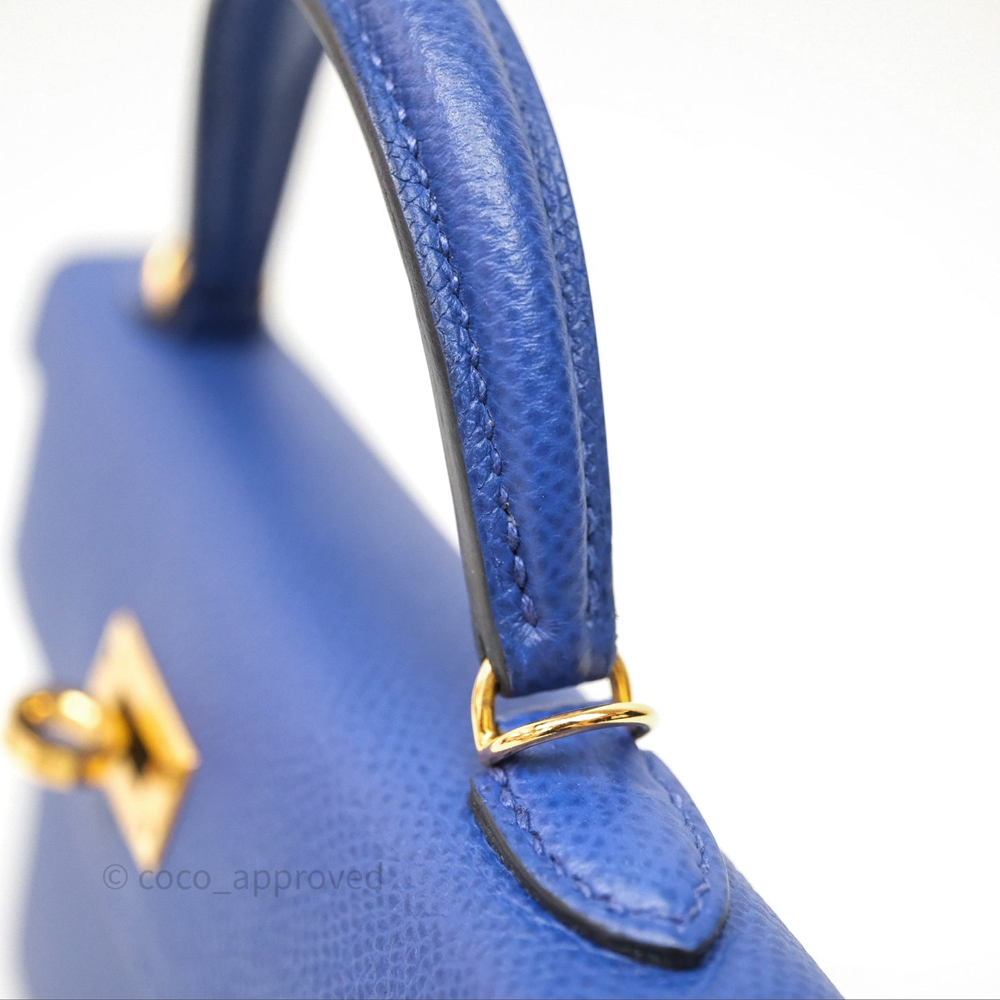 Hermes Mini Kelly Electric Blue Espom Gold Hardware