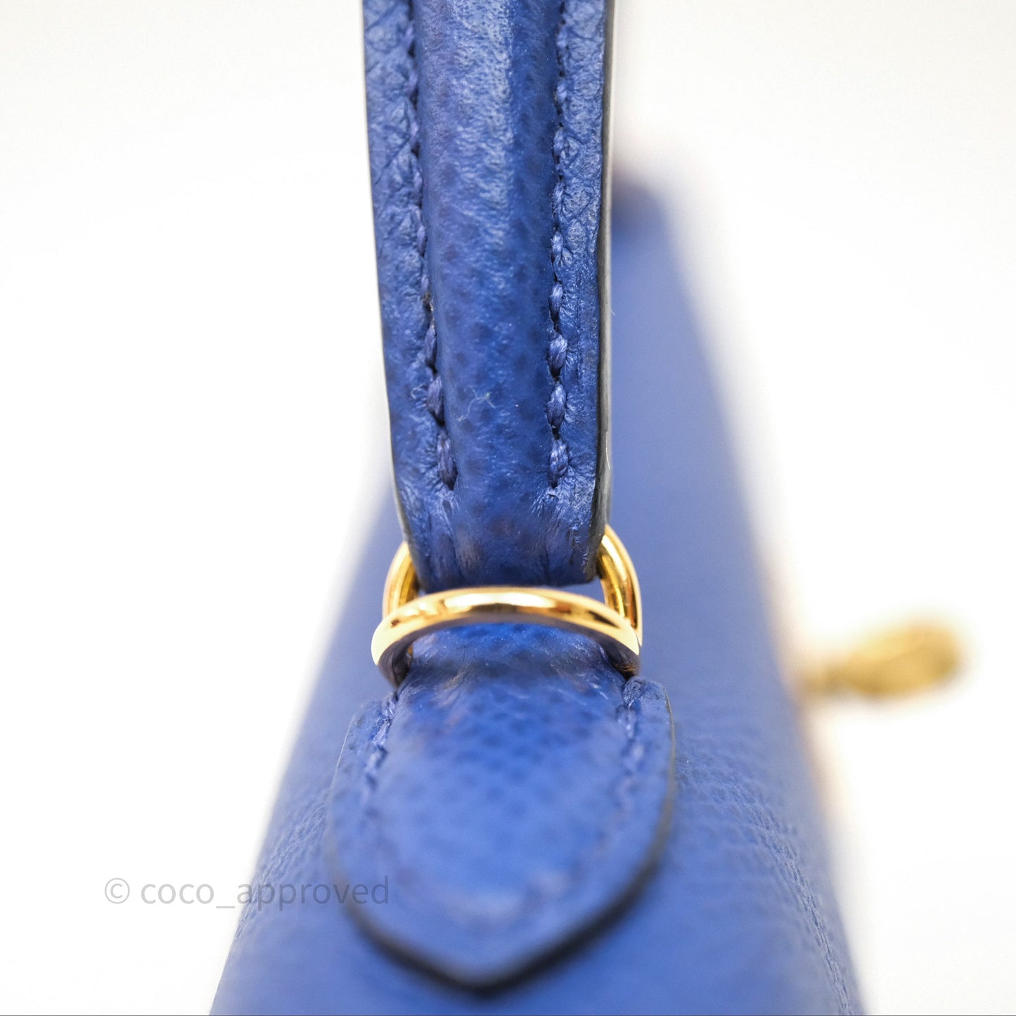 Hermes Mini Kelly Electric Blue Espom Gold Hardware