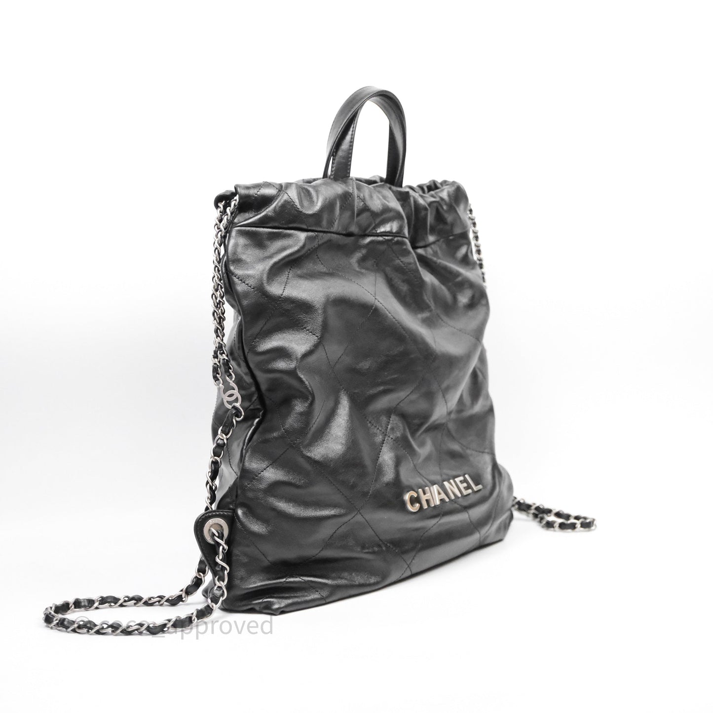 Chanel 22 Medium Calfskin Quilted Backpack Black