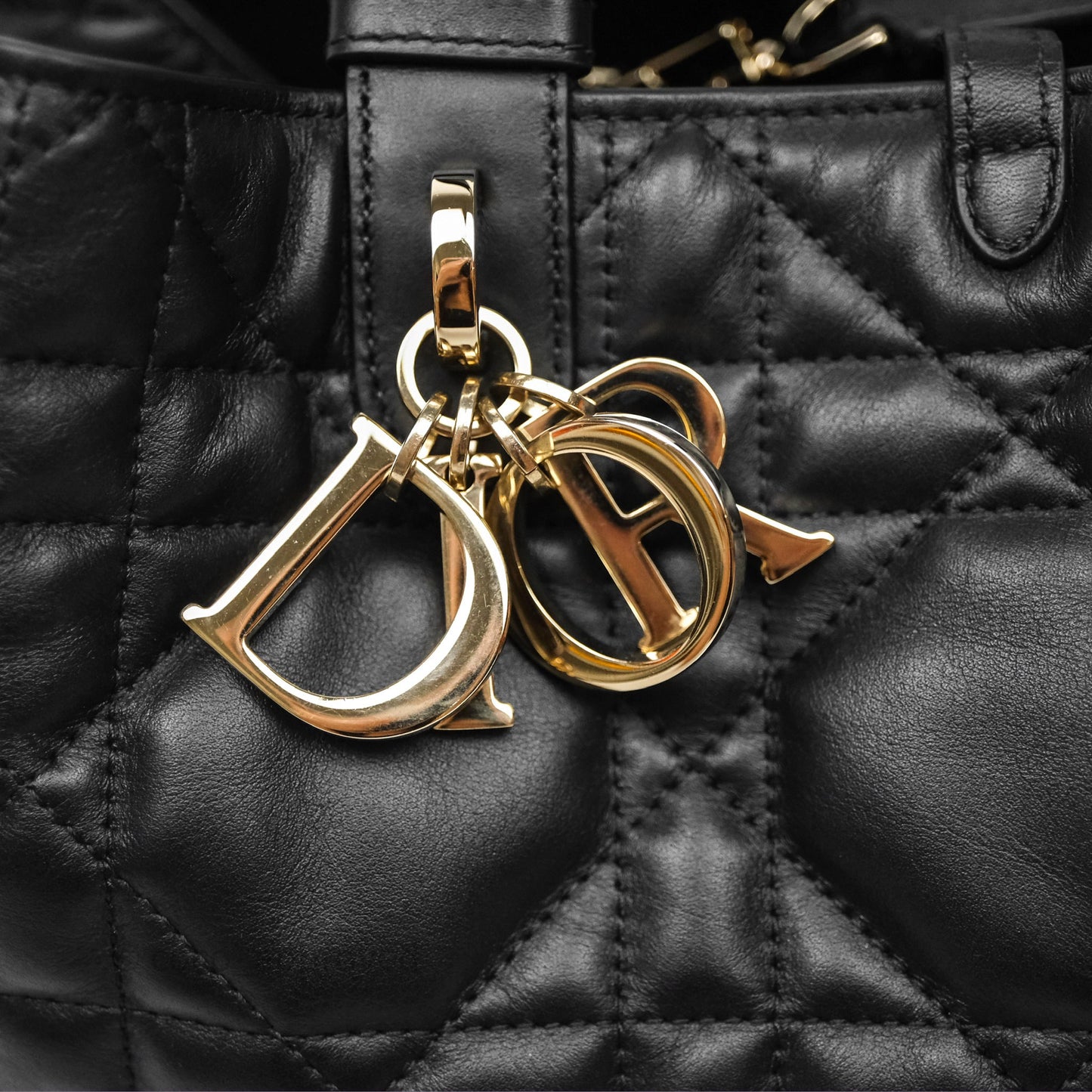 Christian Dior Medium Dior Toujours Bag Black Macrocannage Calfskin
