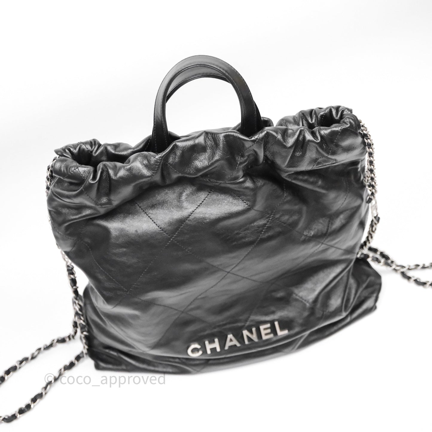 Chanel 22 Medium Calfskin Quilted Backpack Black