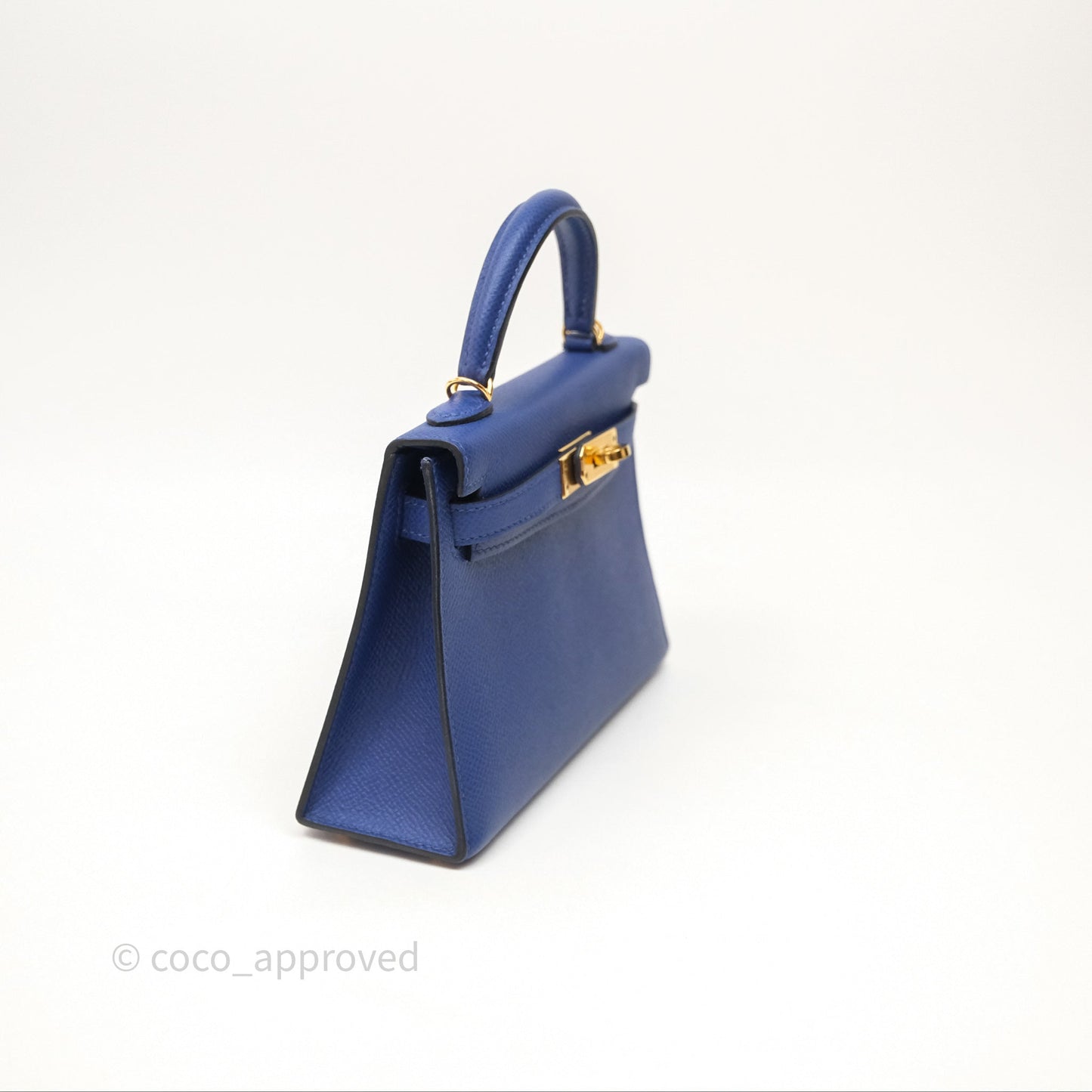 Hermes Mini Kelly Electric Blue Espom Gold Hardware