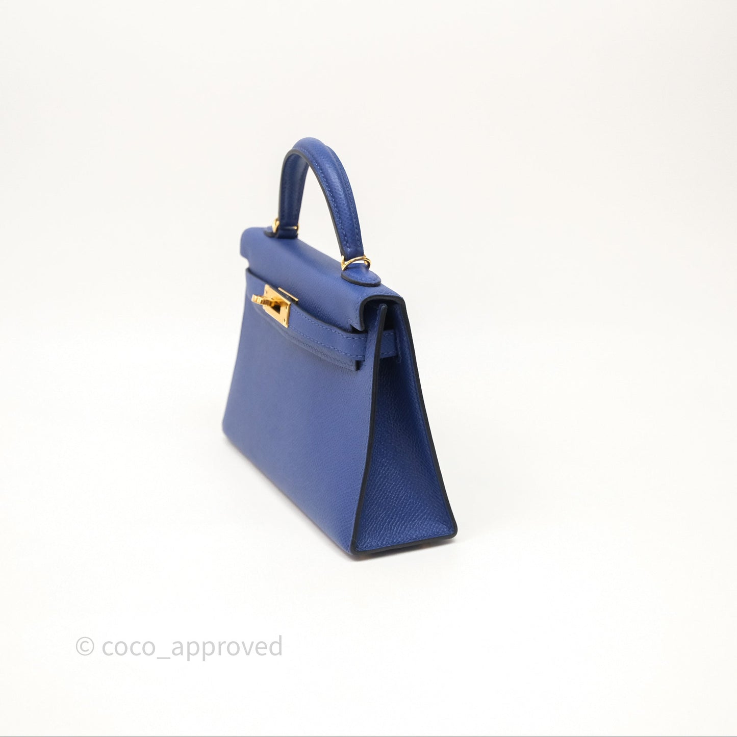 Hermes Mini Kelly Electric Blue Espom Gold Hardware
