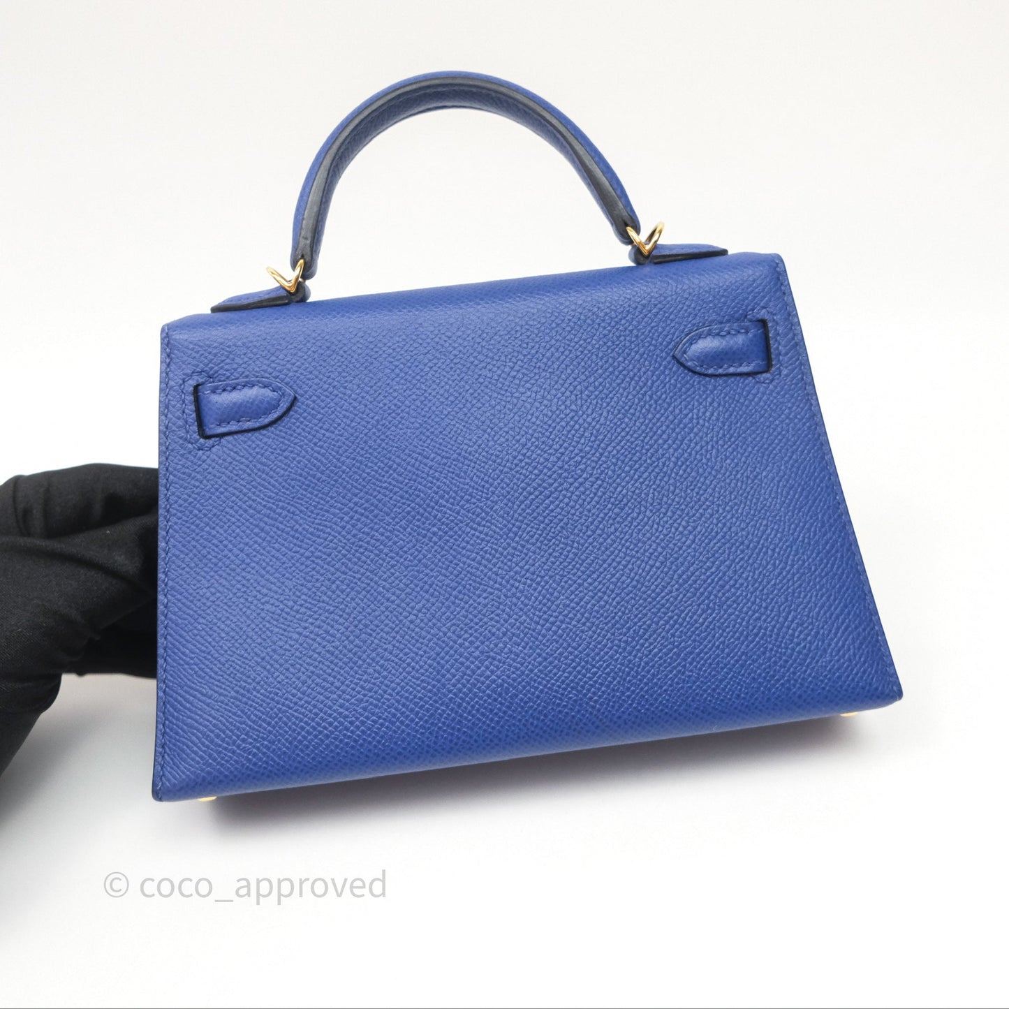 Hermes Mini Kelly Electric Blue Espom Gold Hardware