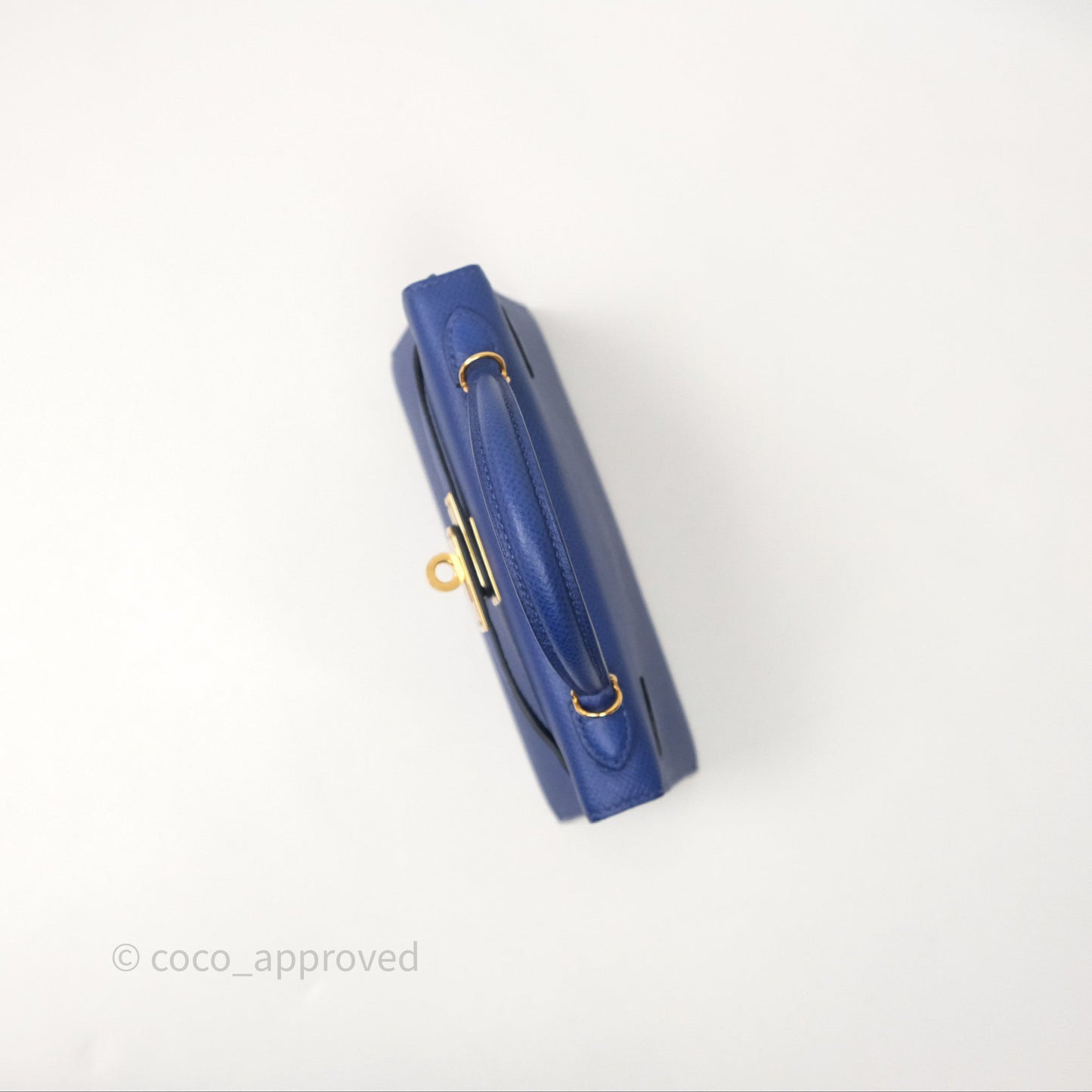 Hermes Mini Kelly Electric Blue Espom Gold Hardware