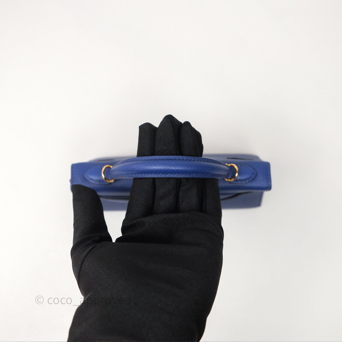 Hermes Mini Kelly Electric Blue Espom Gold Hardware