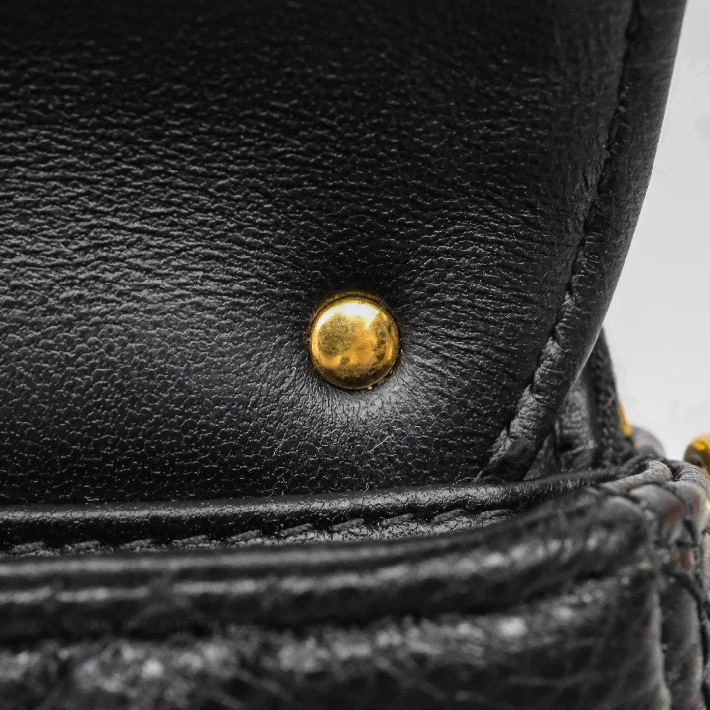 Christian Dior Caro Pouch with Chain Black Cannage Calfskin