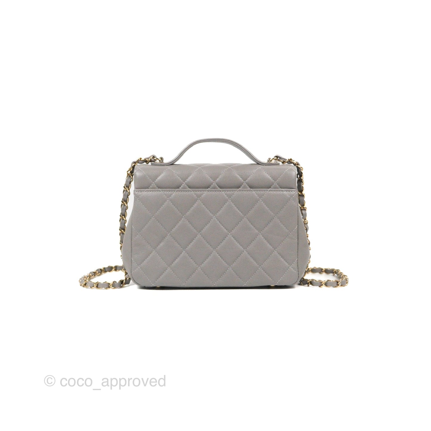 Chanel Quilted Medium Business Affinity Flap Grey Caviar Gold Hardware