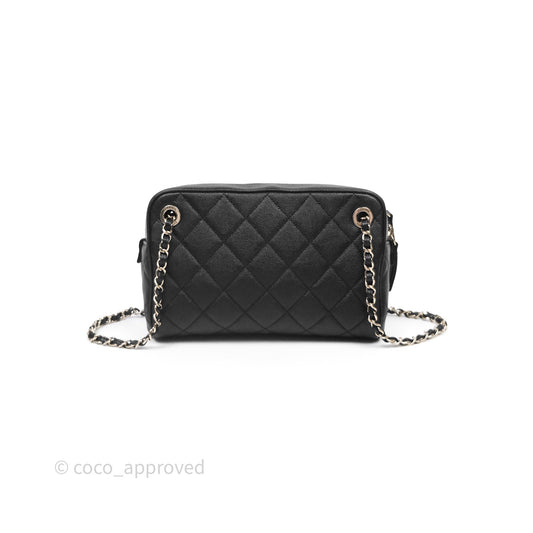 Chanel Camera Bag With Detachable Pouch Black Caviar Gold Hardware