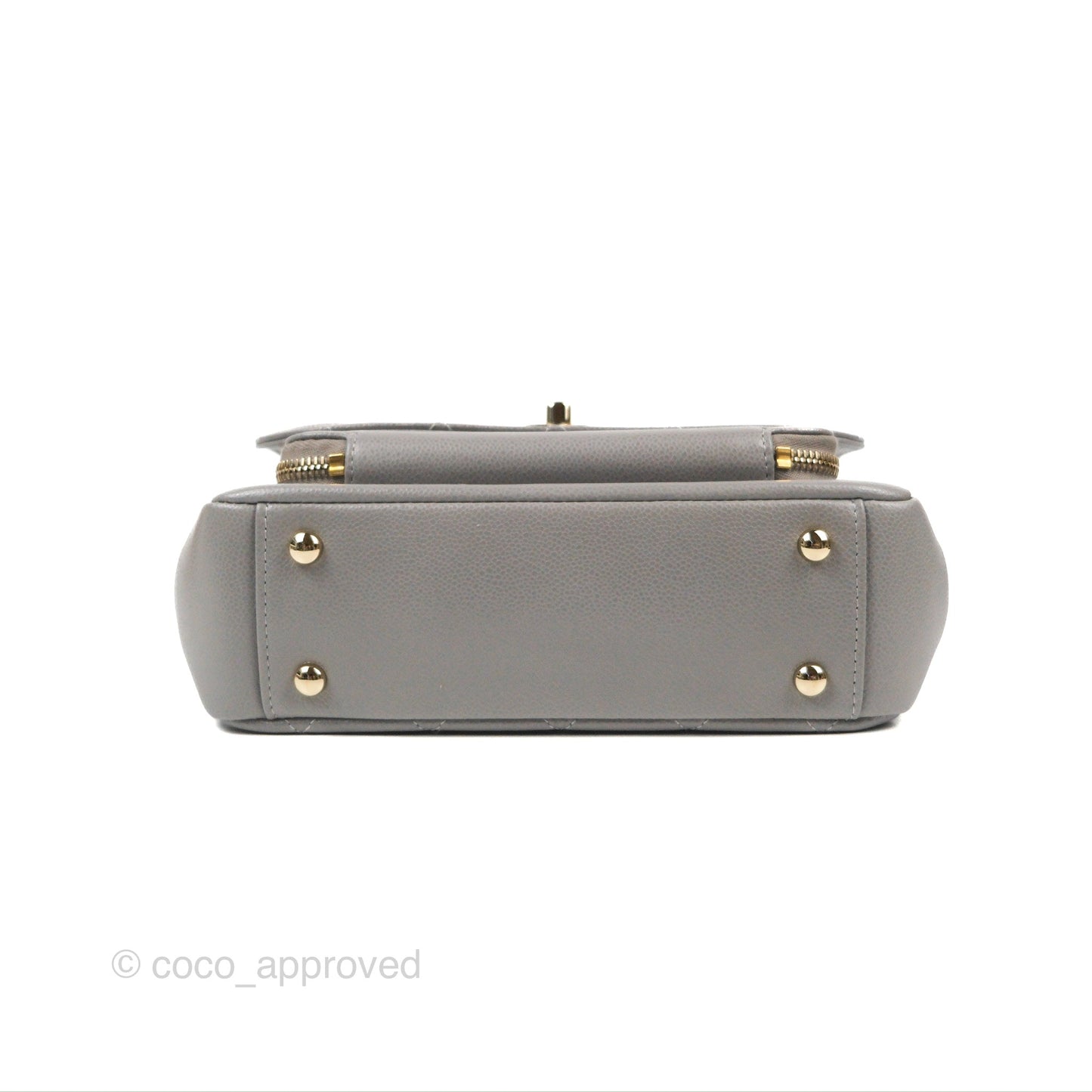 Chanel Quilted Medium Business Affinity Flap Grey Caviar Gold Hardware