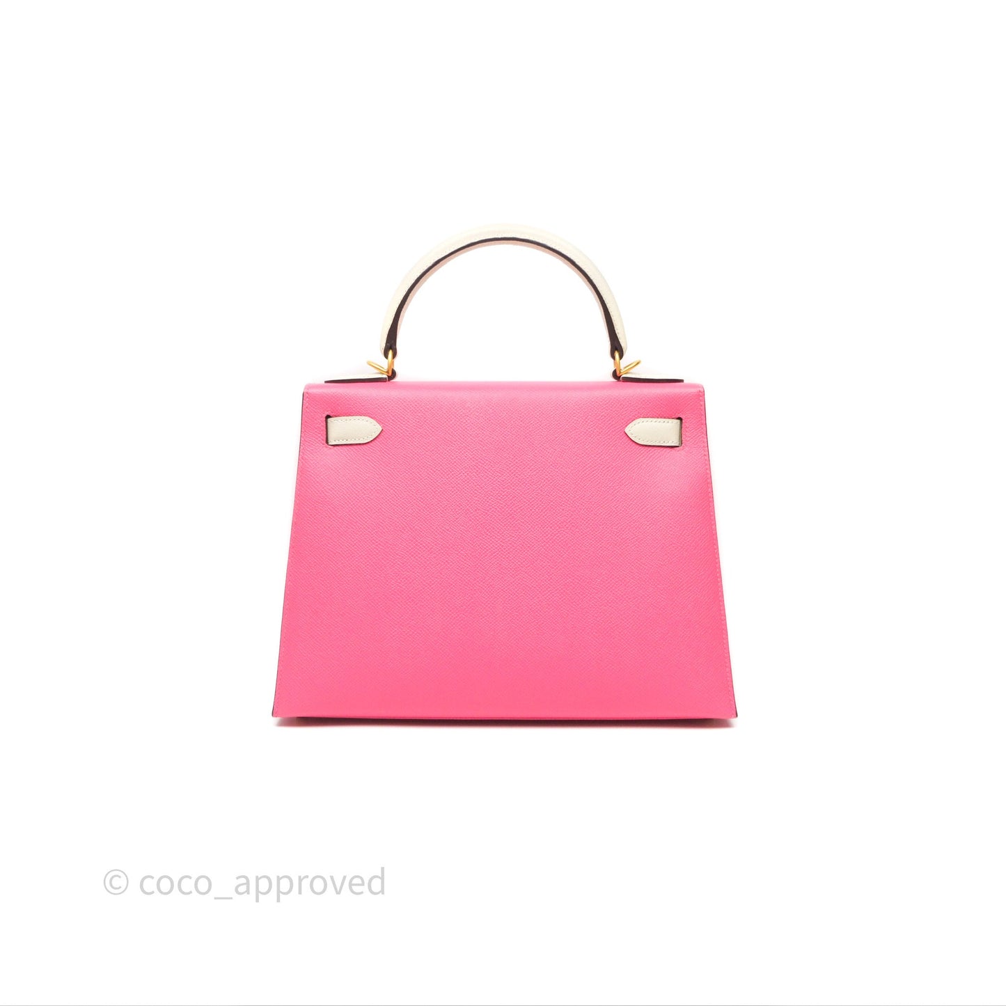 Hermes Kelly 28 Rose Lipstick U5/Craie 10 Epsom Gold Hardware