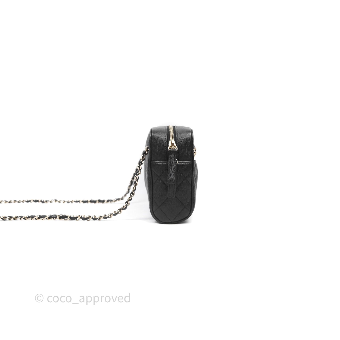 Chanel Camera Bag With Detachable Pouch Black Caviar Gold Hardware