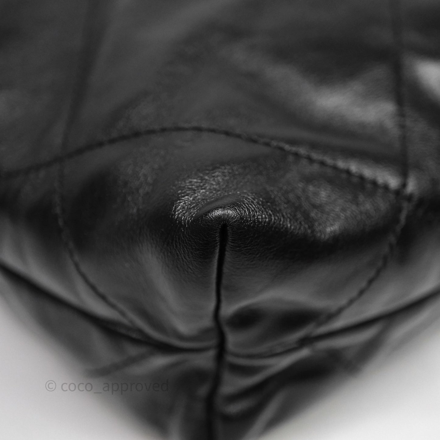 Chanel 22 Small Black Shiny Crumpled Calfskin Aged Gold Hardware