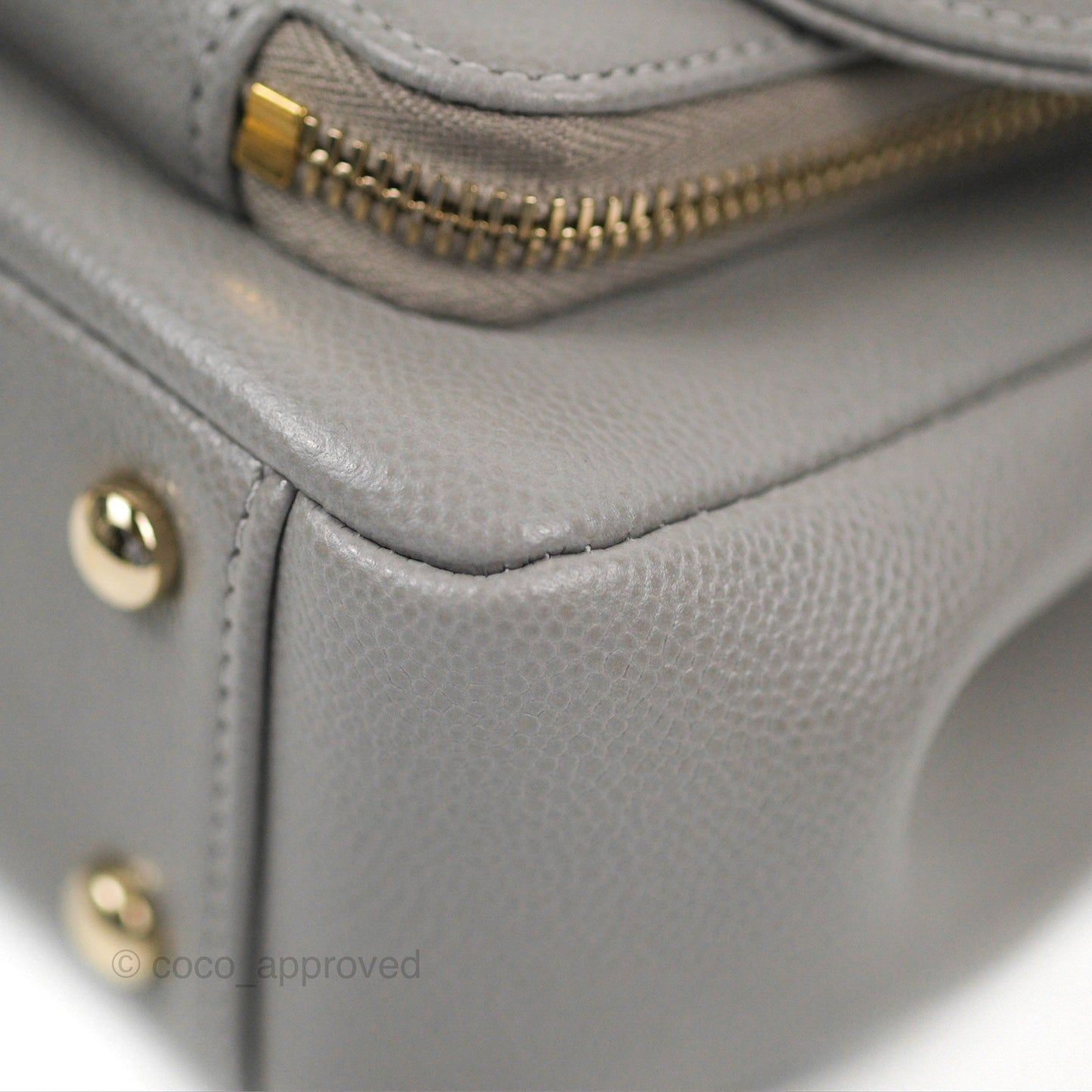 Chanel Quilted Medium Business Affinity Flap Grey Caviar Gold Hardware
