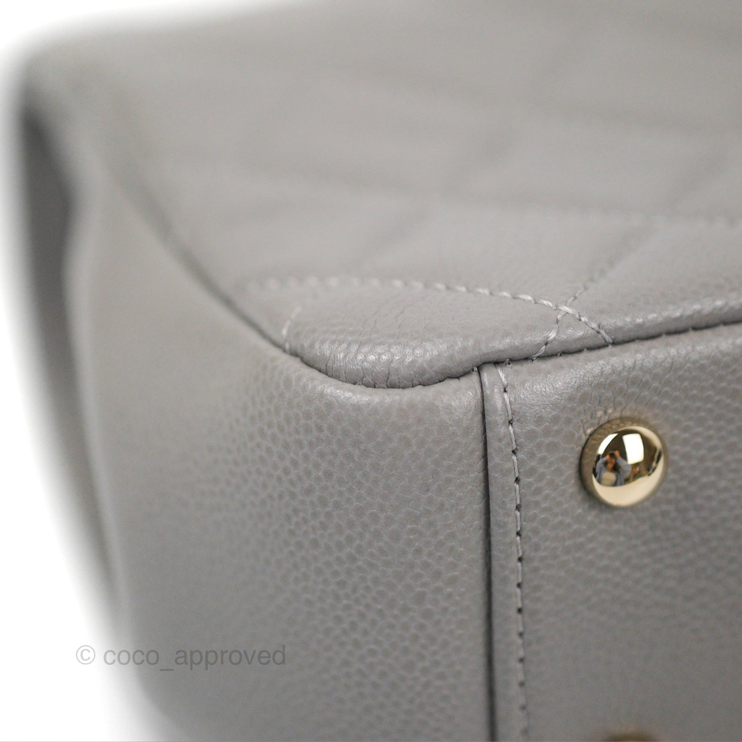 Chanel Quilted Medium Business Affinity Flap Grey Caviar Gold Hardware