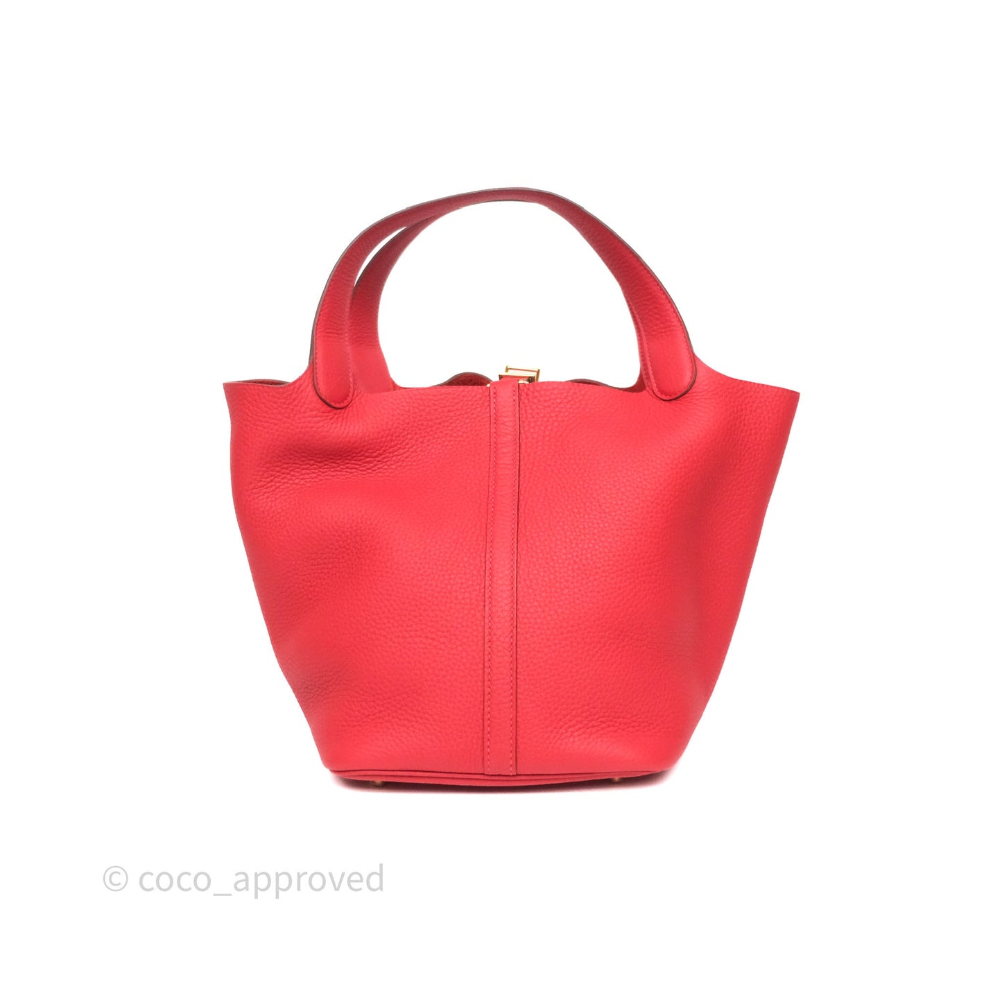 Hermès Picotin 22 Vermillon 5E Clemence Gold Hardware