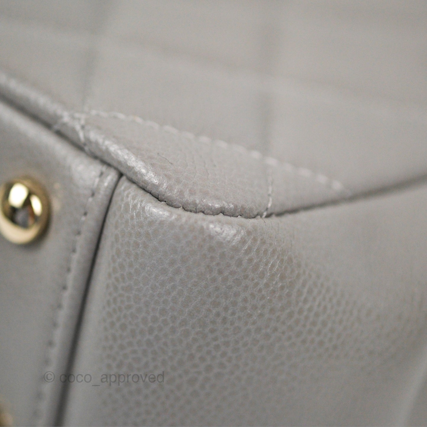 Chanel Quilted Medium Business Affinity Flap Grey Caviar Gold Hardware