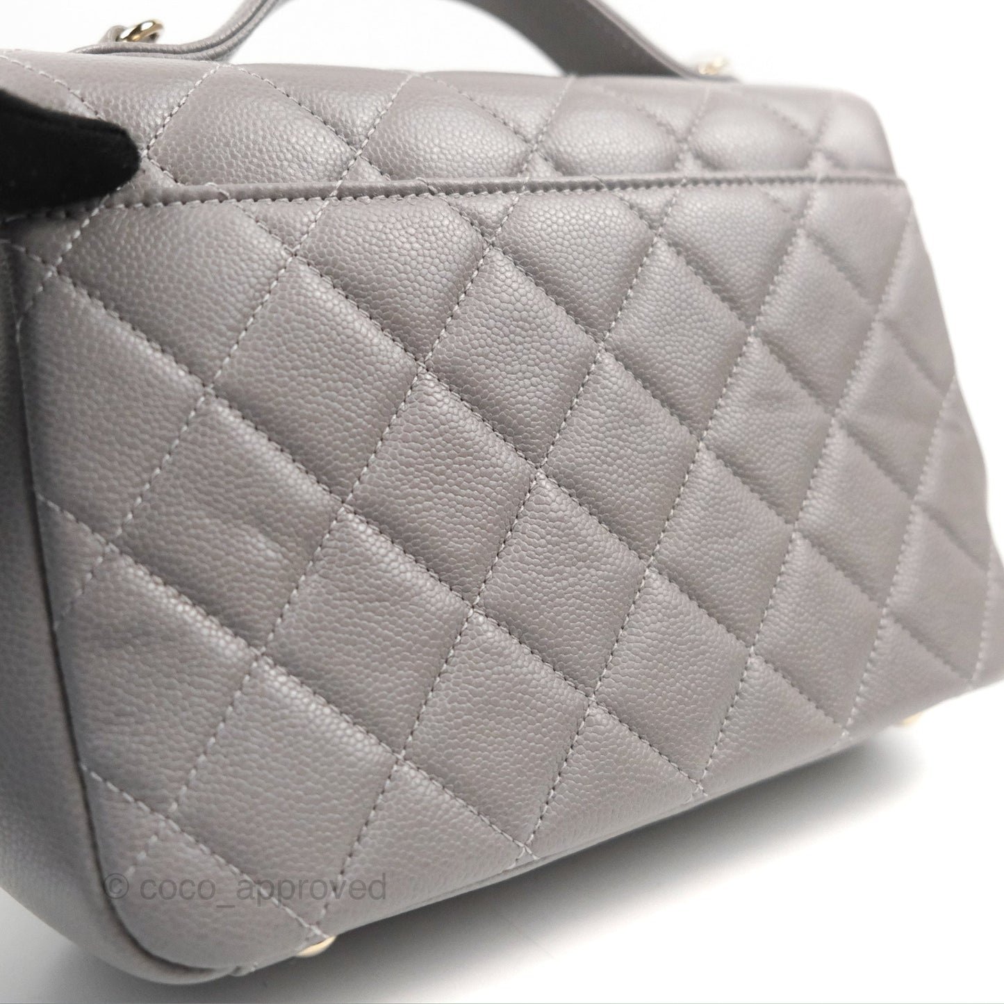 Chanel Quilted Medium Business Affinity Flap Grey Caviar Gold Hardware