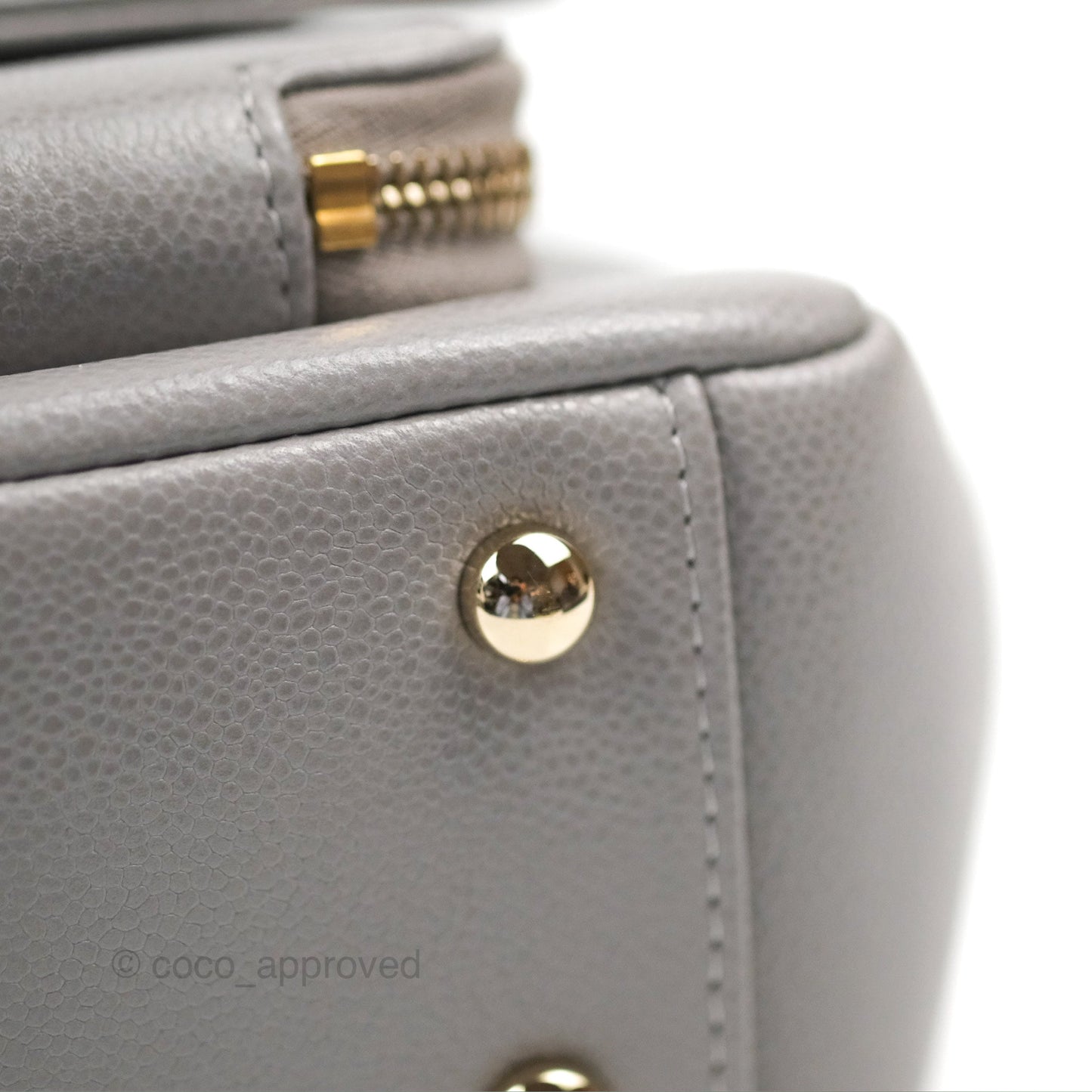 Chanel Quilted Medium Business Affinity Flap Grey Caviar Gold Hardware