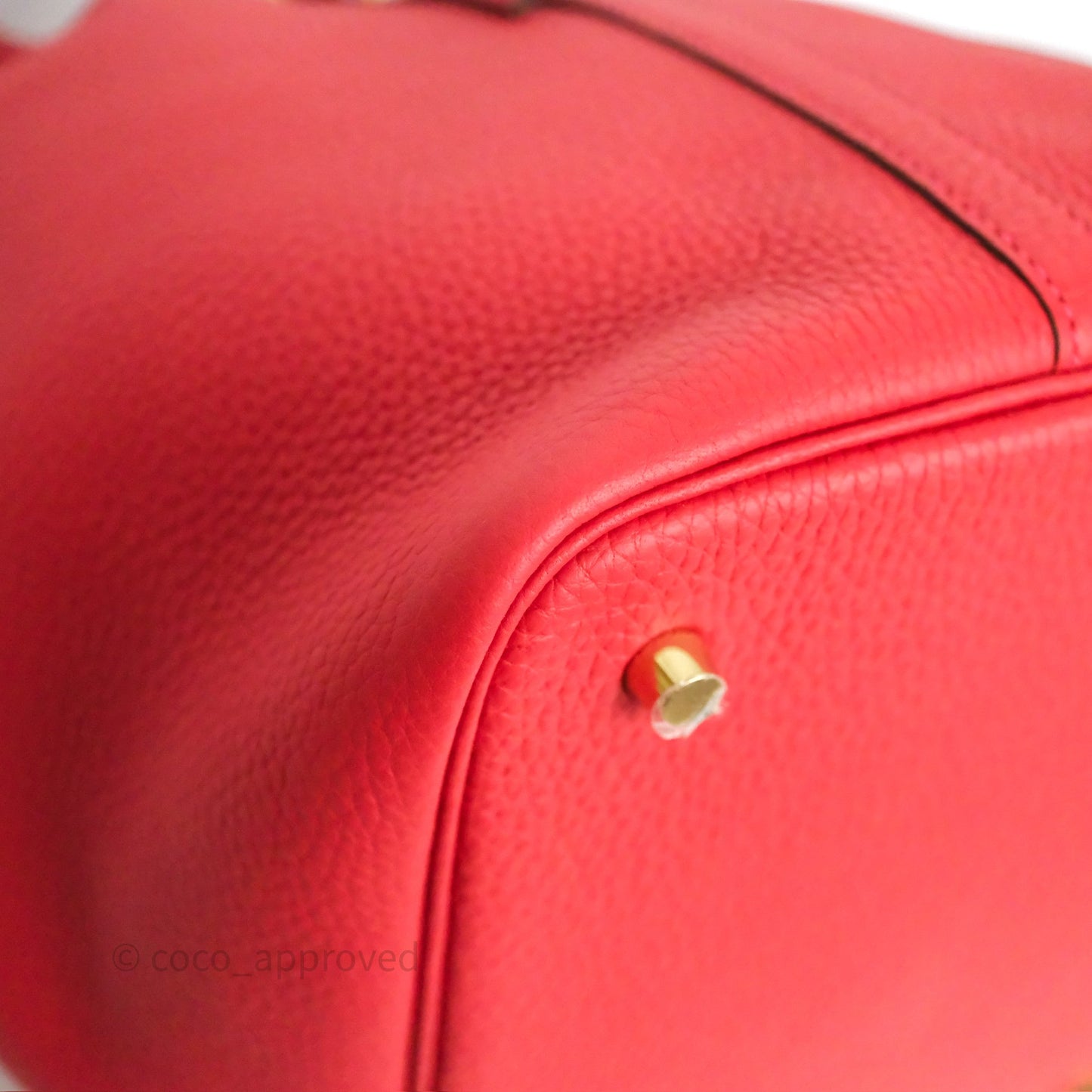 Hermès Picotin 22 Vermillon 5E Clemence Gold Hardware