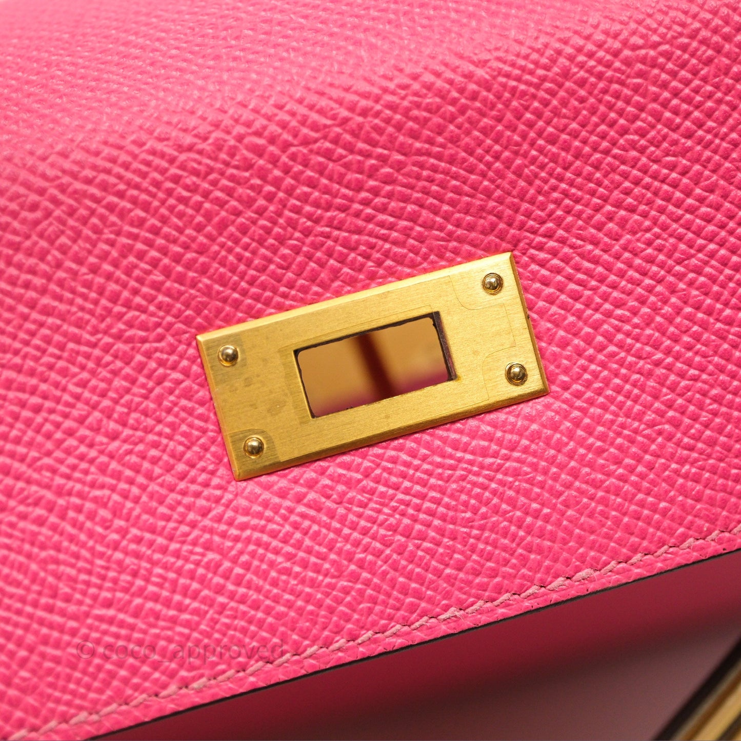 Hermes Kelly 28 Rose Lipstick U5/Craie 10 Epsom Gold Hardware