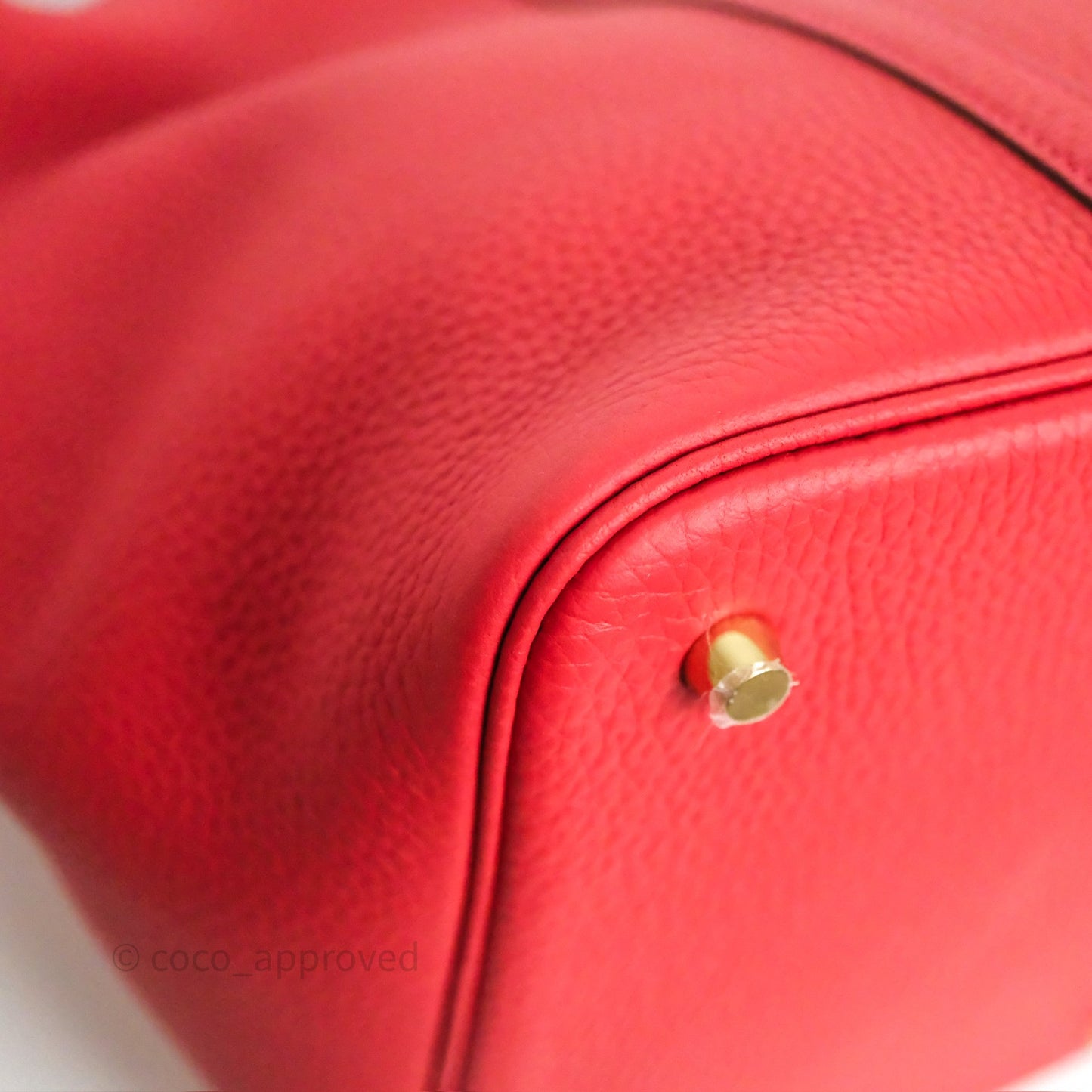Hermès Picotin 22 Vermillon 5E Clemence Gold Hardware