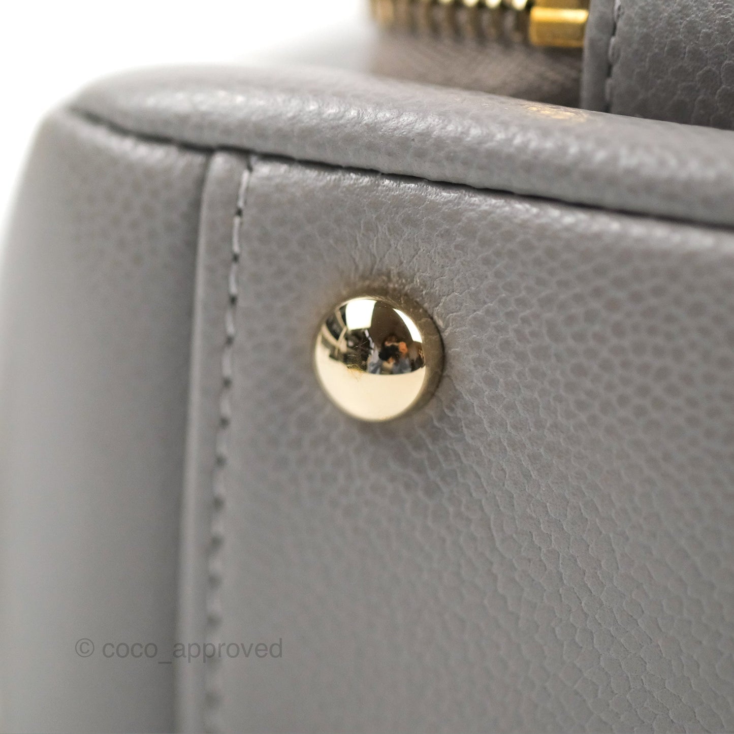 Chanel Quilted Medium Business Affinity Flap Grey Caviar Gold Hardware