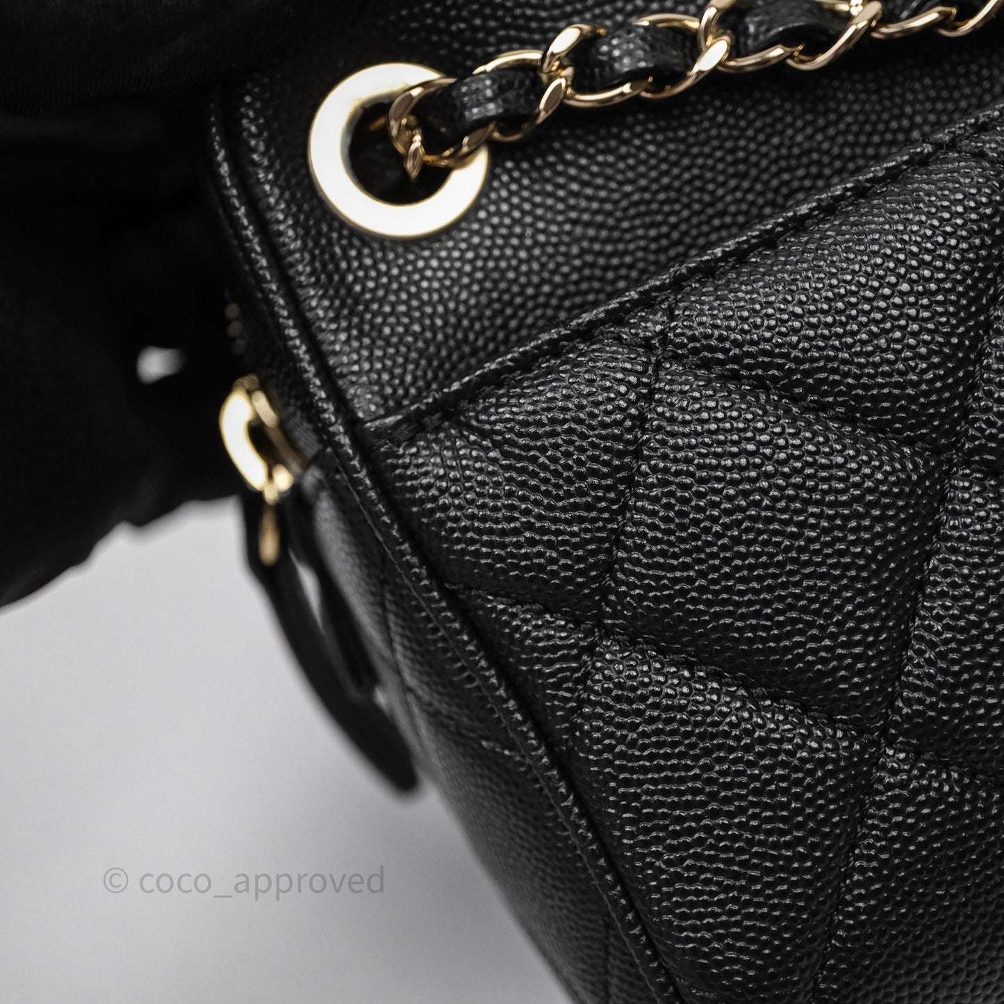 Chanel Camera Bag With Detachable Pouch Black Caviar Gold Hardware