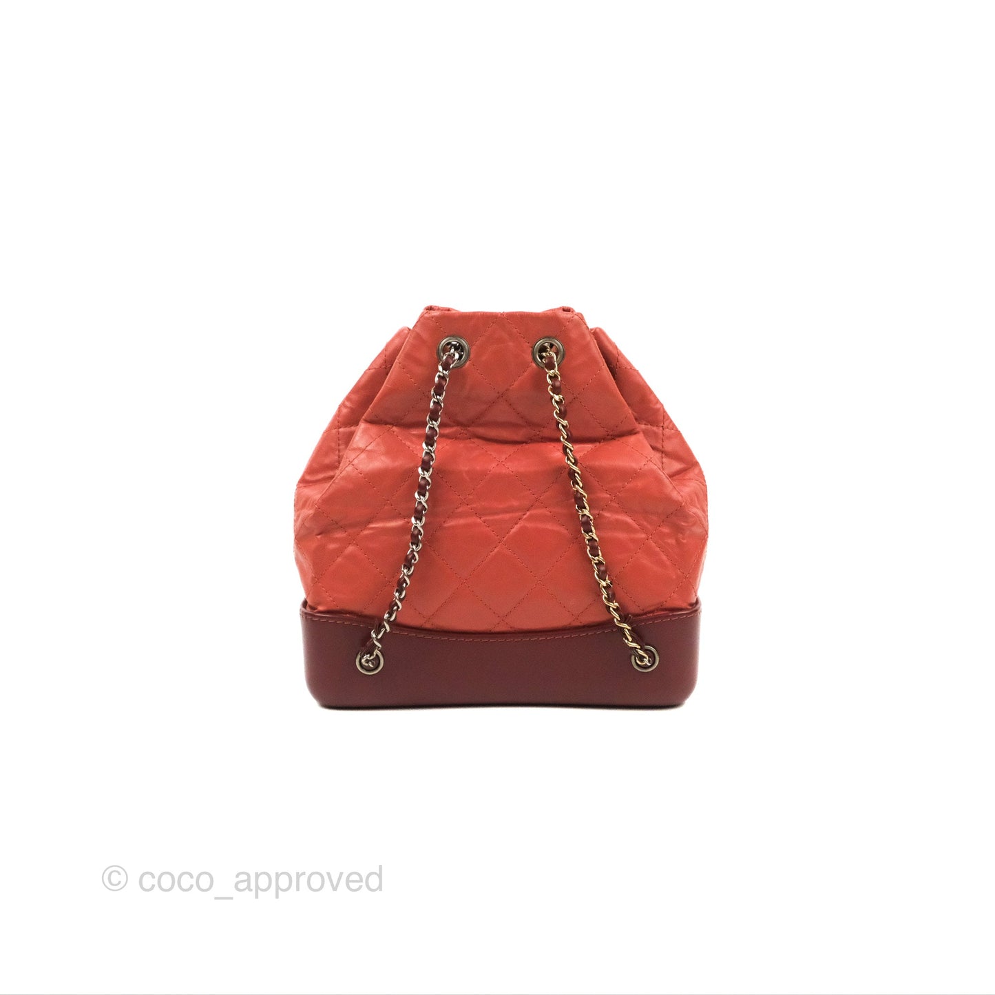 Chanel Small Gabrielle Backpack Red Aged Calfskin