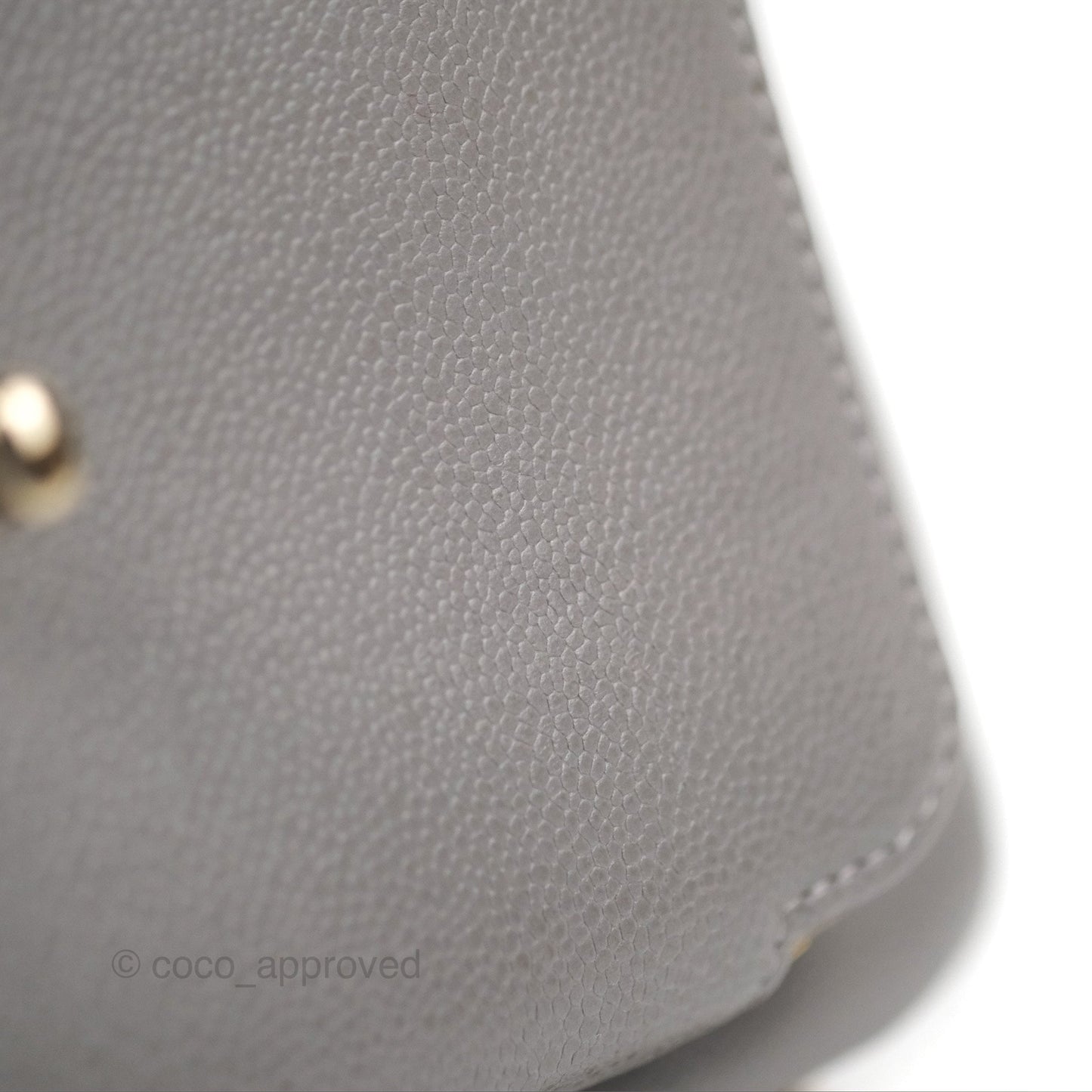 Chanel Quilted Medium Business Affinity Flap Grey Caviar Gold Hardware