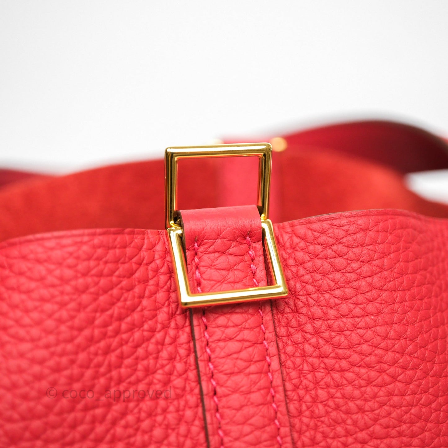 Hermès Picotin 22 Vermillon 5E Clemence Gold Hardware
