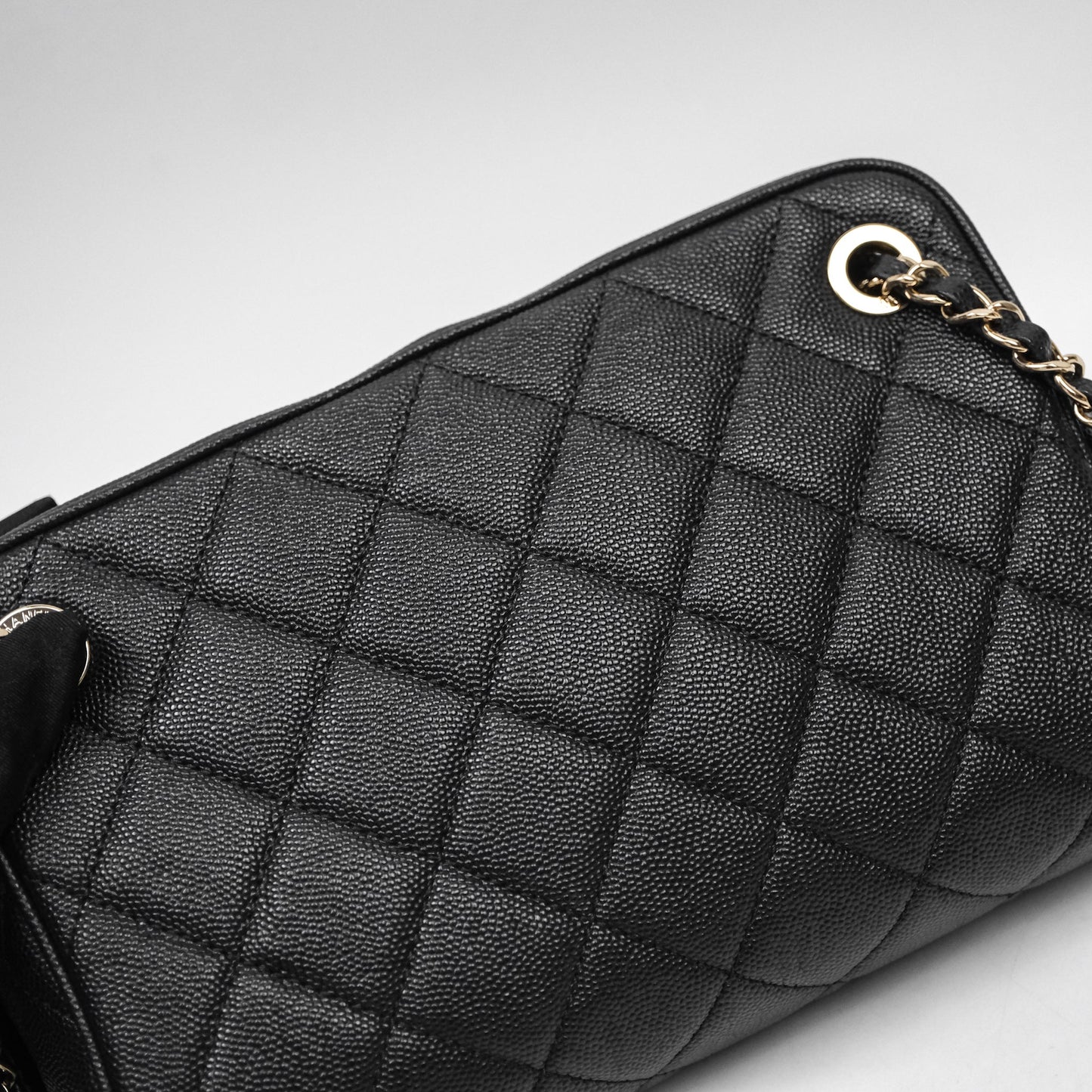 Chanel Camera Bag With Detachable Pouch Black Caviar Gold Hardware