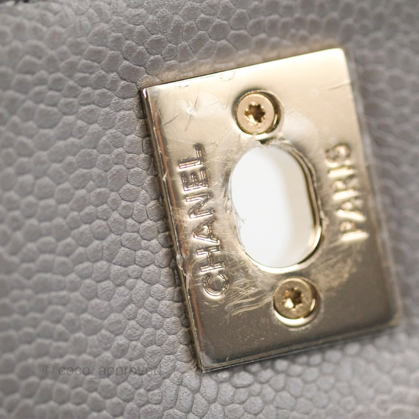 Chanel Quilted Medium Business Affinity Flap Grey Caviar Gold Hardware