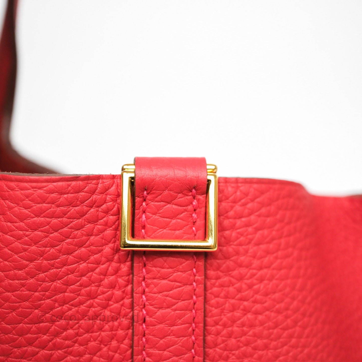 Hermès Picotin 22 Vermillon 5E Clemence Gold Hardware