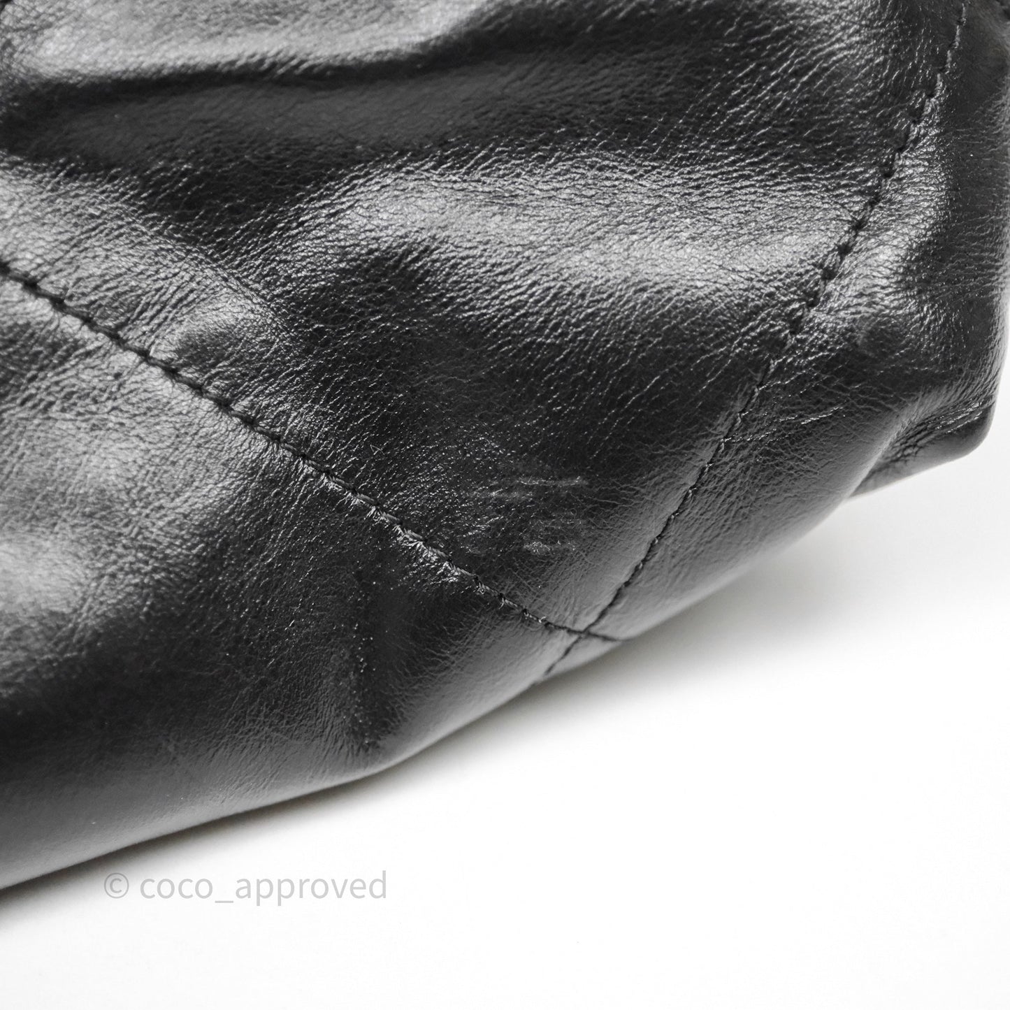 Chanel 22 Small Black Shiny Crumpled Calfskin Aged Gold Hardware