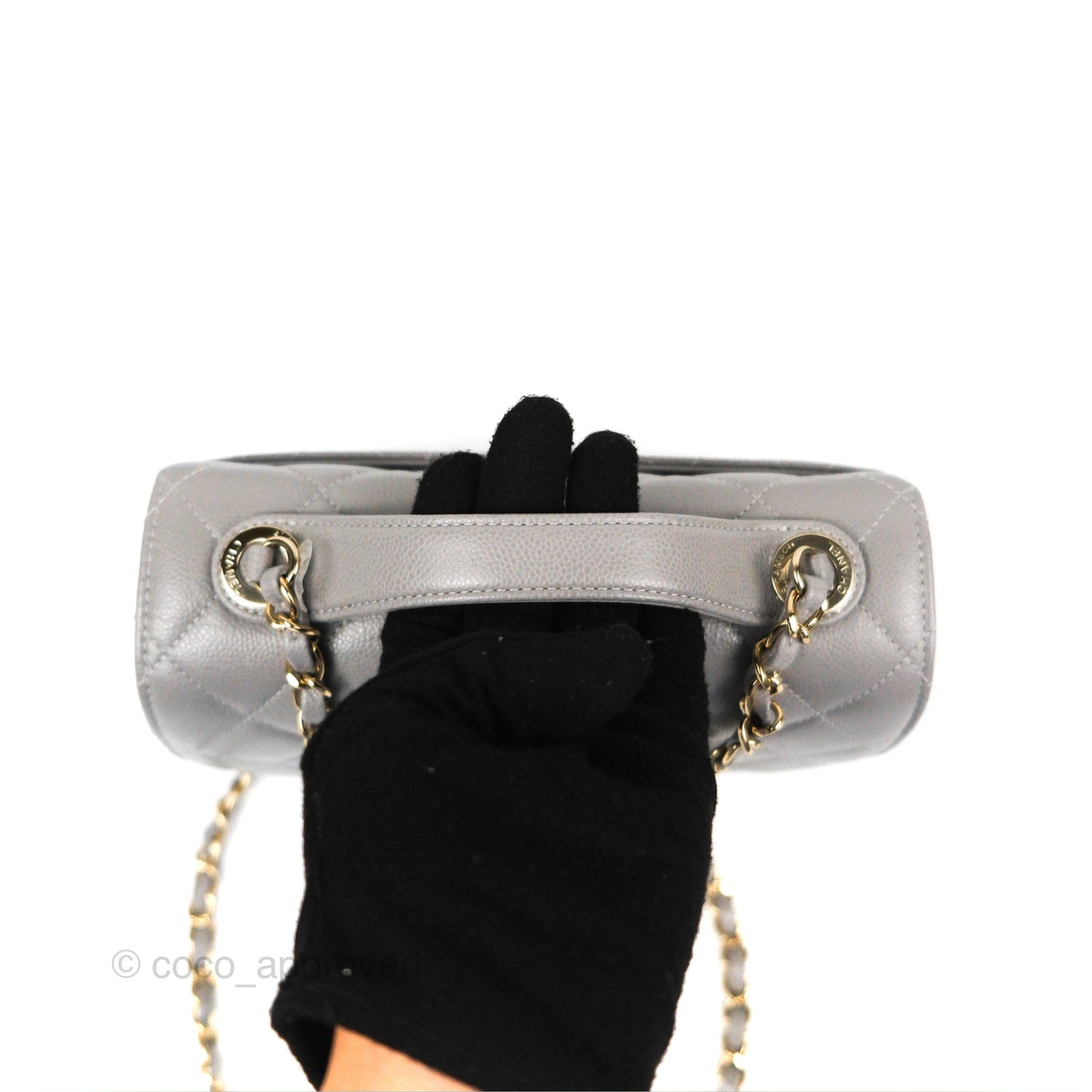 Chanel Quilted Medium Business Affinity Flap Grey Caviar Gold Hardware