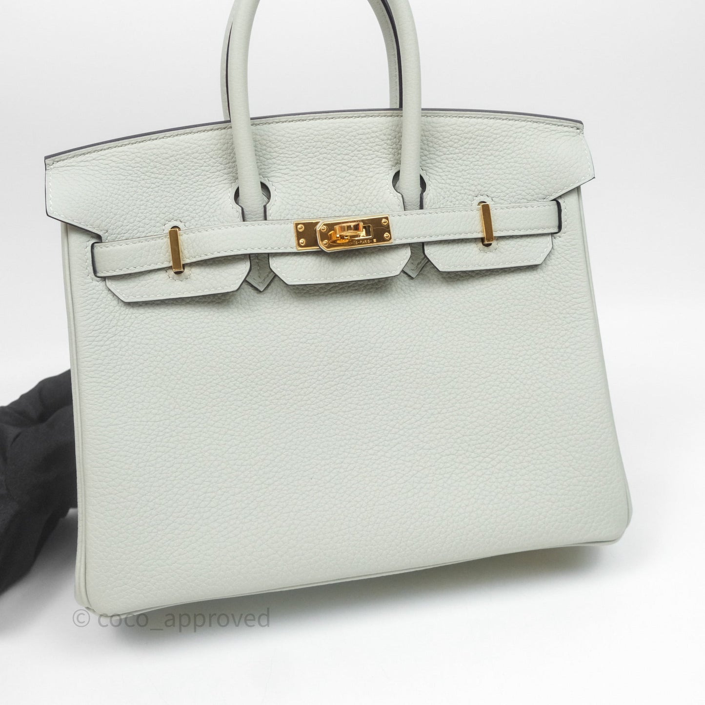 Hermes Birkin 25 Gris Neve 0W Togo Gold Hardware