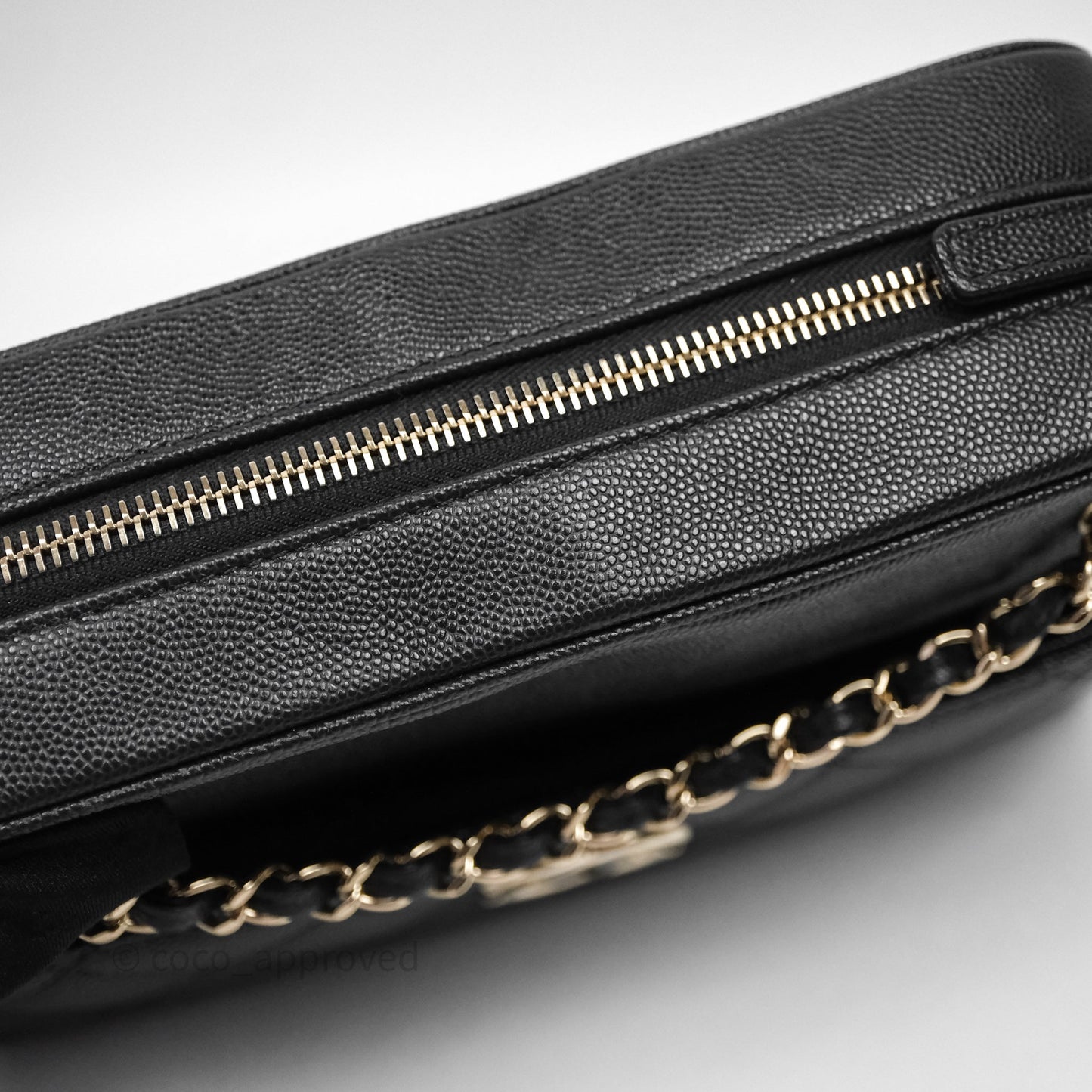 Chanel Camera Bag With Detachable Pouch Black Caviar Gold Hardware