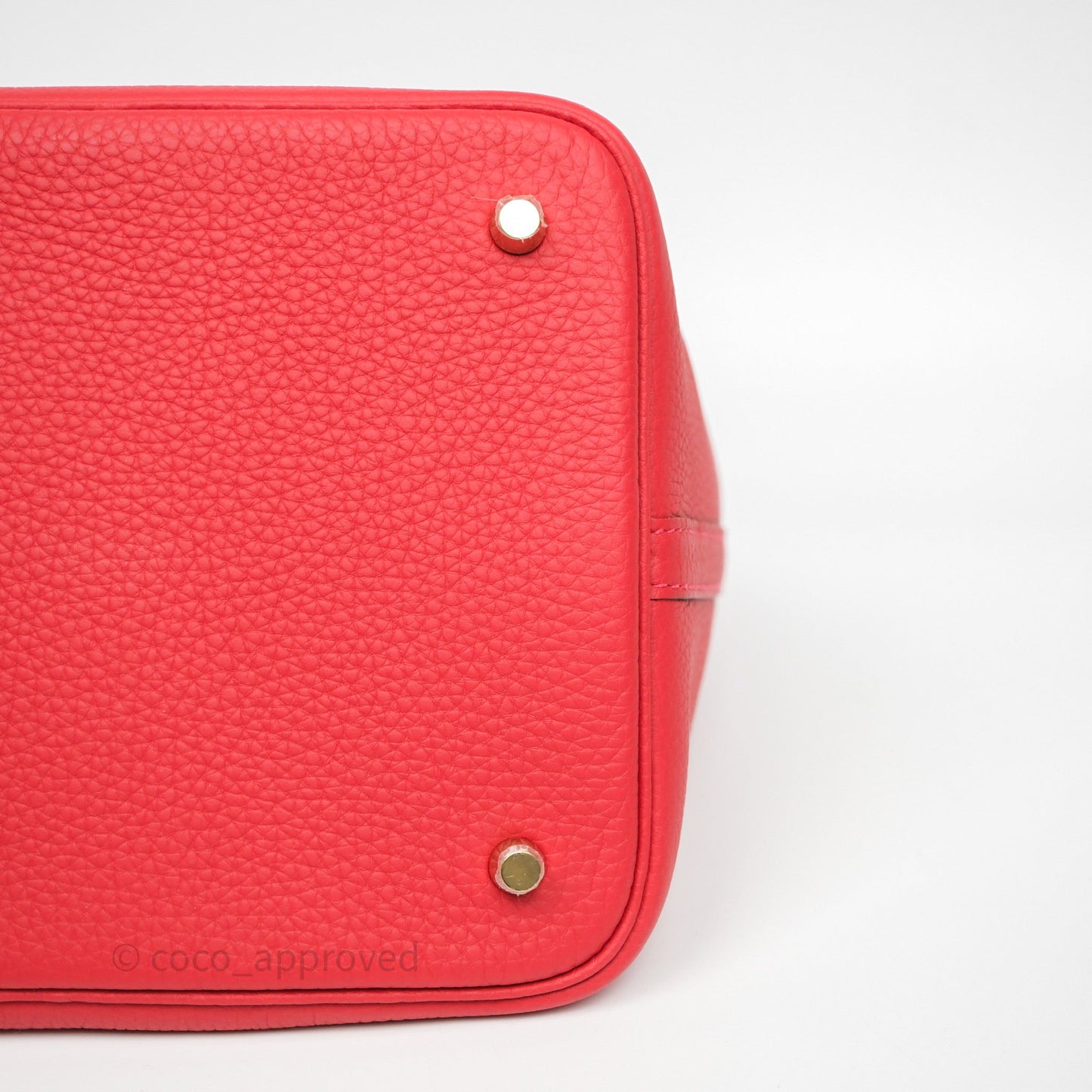 Hermès Picotin 22 Vermillon 5E Clemence Gold Hardware
