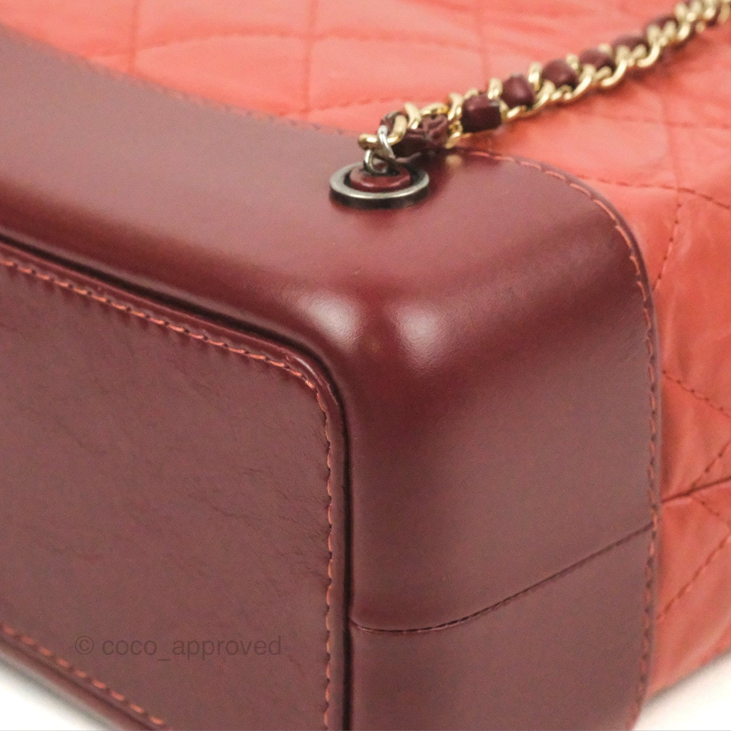 Chanel Small Gabrielle Backpack Red Aged Calfskin
