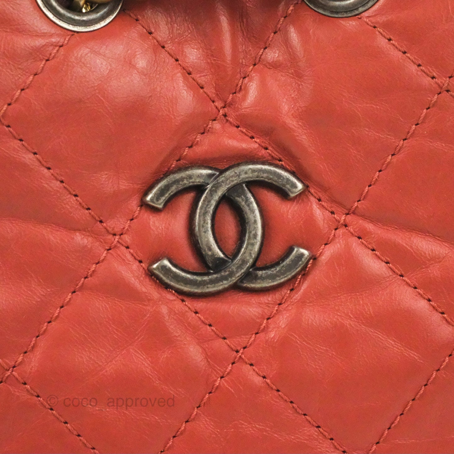 Chanel Small Gabrielle Backpack Red Aged Calfskin
