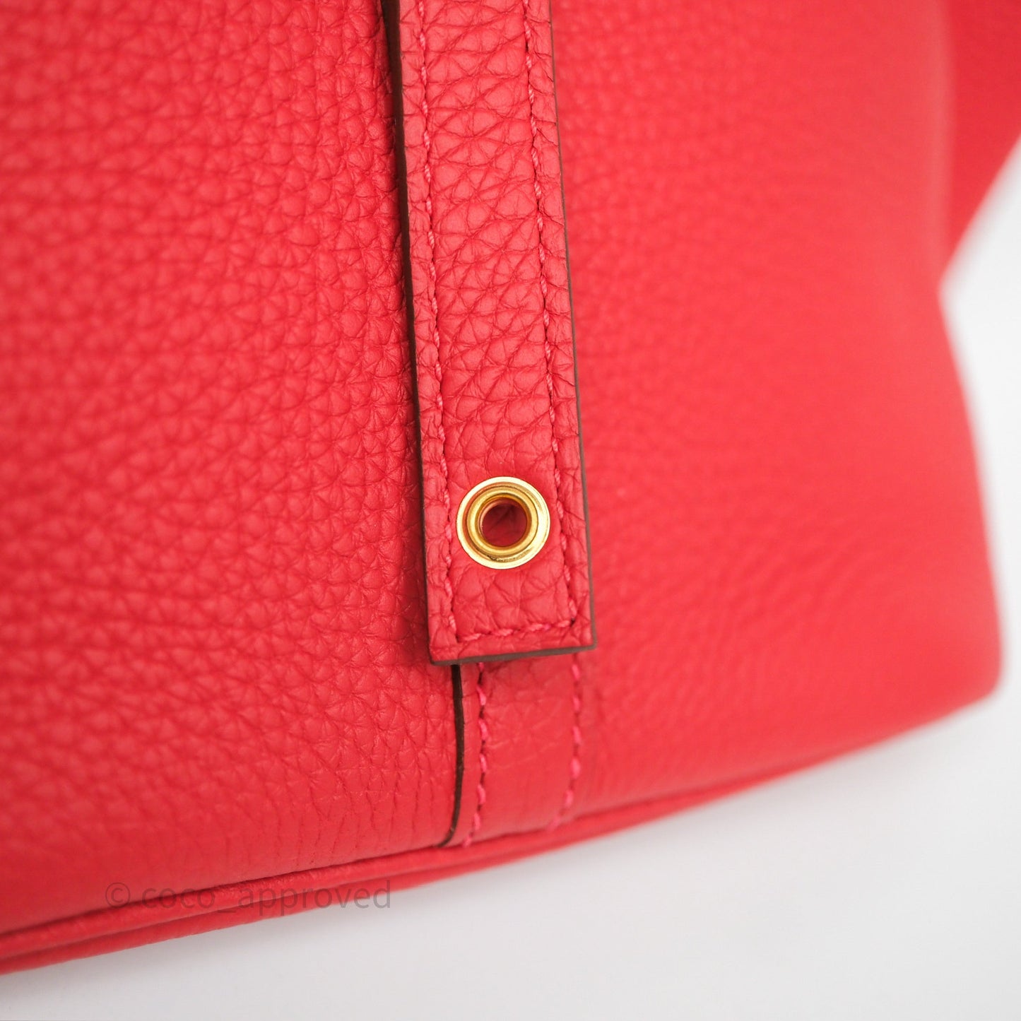 Hermès Picotin 22 Vermillon 5E Clemence Gold Hardware