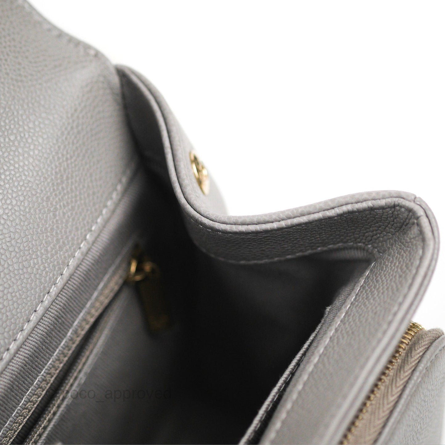 Chanel Quilted Medium Business Affinity Flap Grey Caviar Gold Hardware
