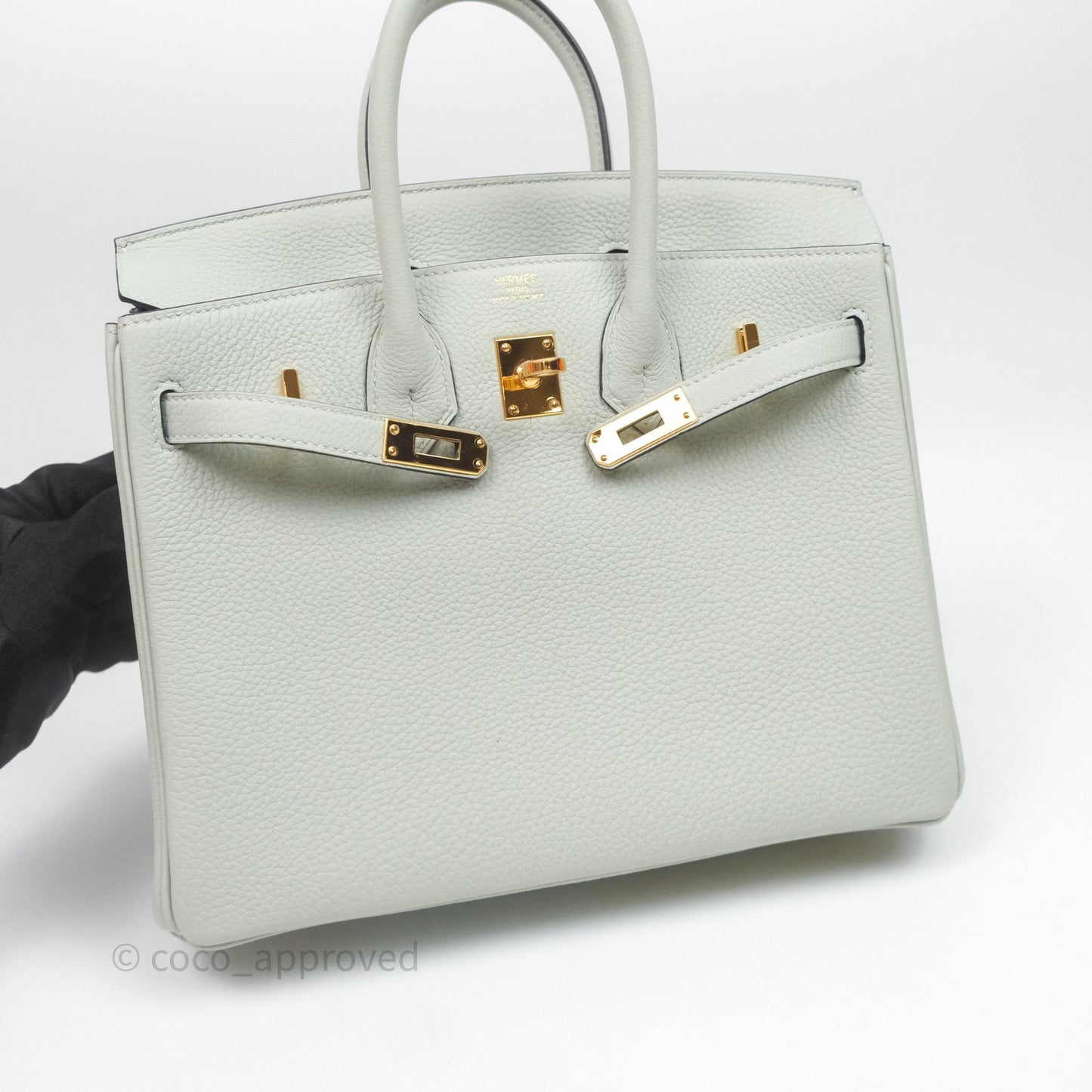 Hermes Birkin 25 Gris Neve 0W Togo Gold Hardware