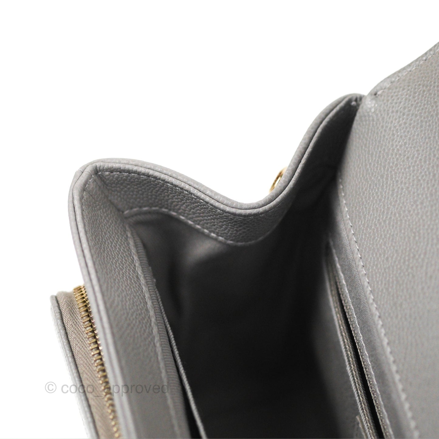 Chanel Quilted Medium Business Affinity Flap Grey Caviar Gold Hardware