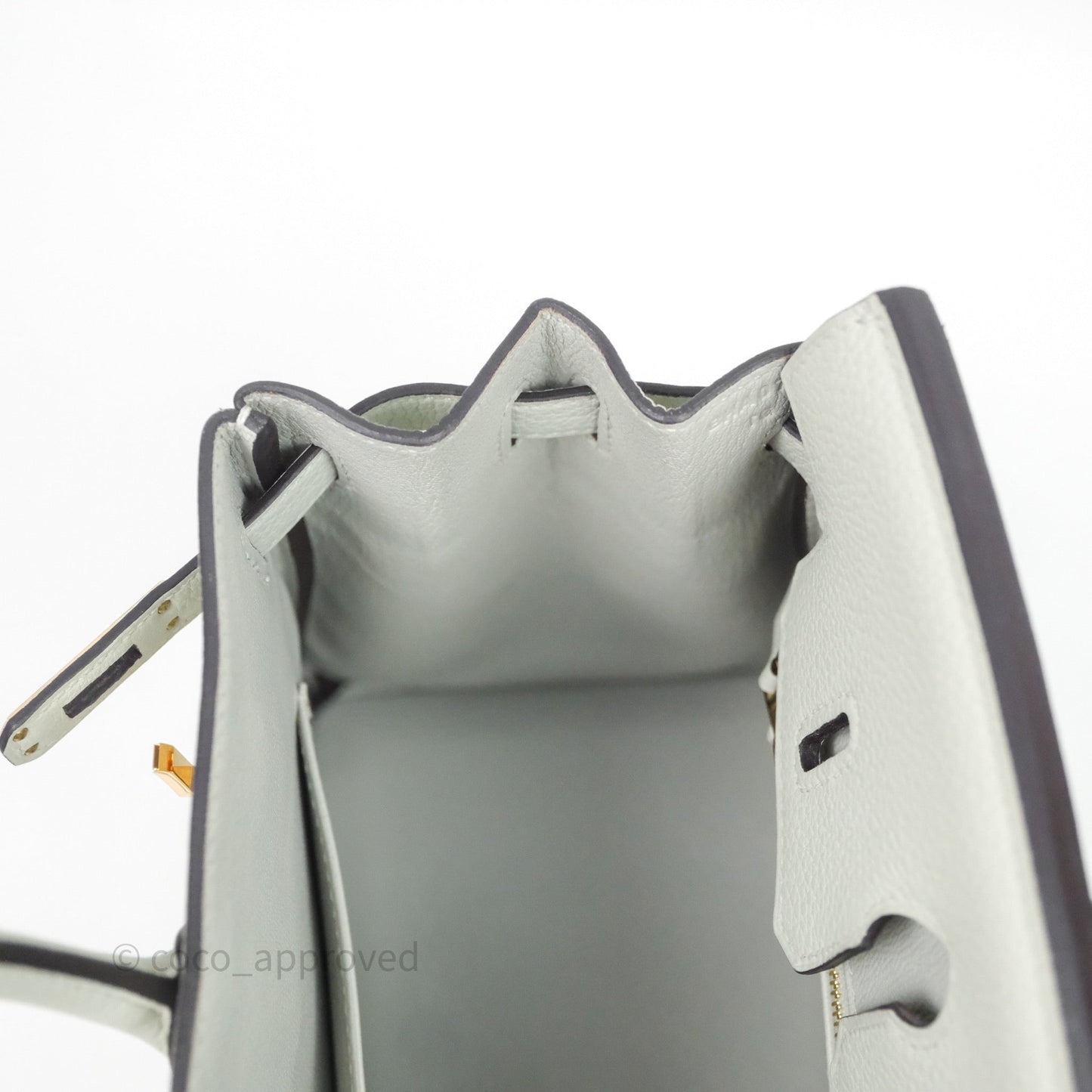 Hermes Birkin 25 Gris Neve 0W Togo Gold Hardware