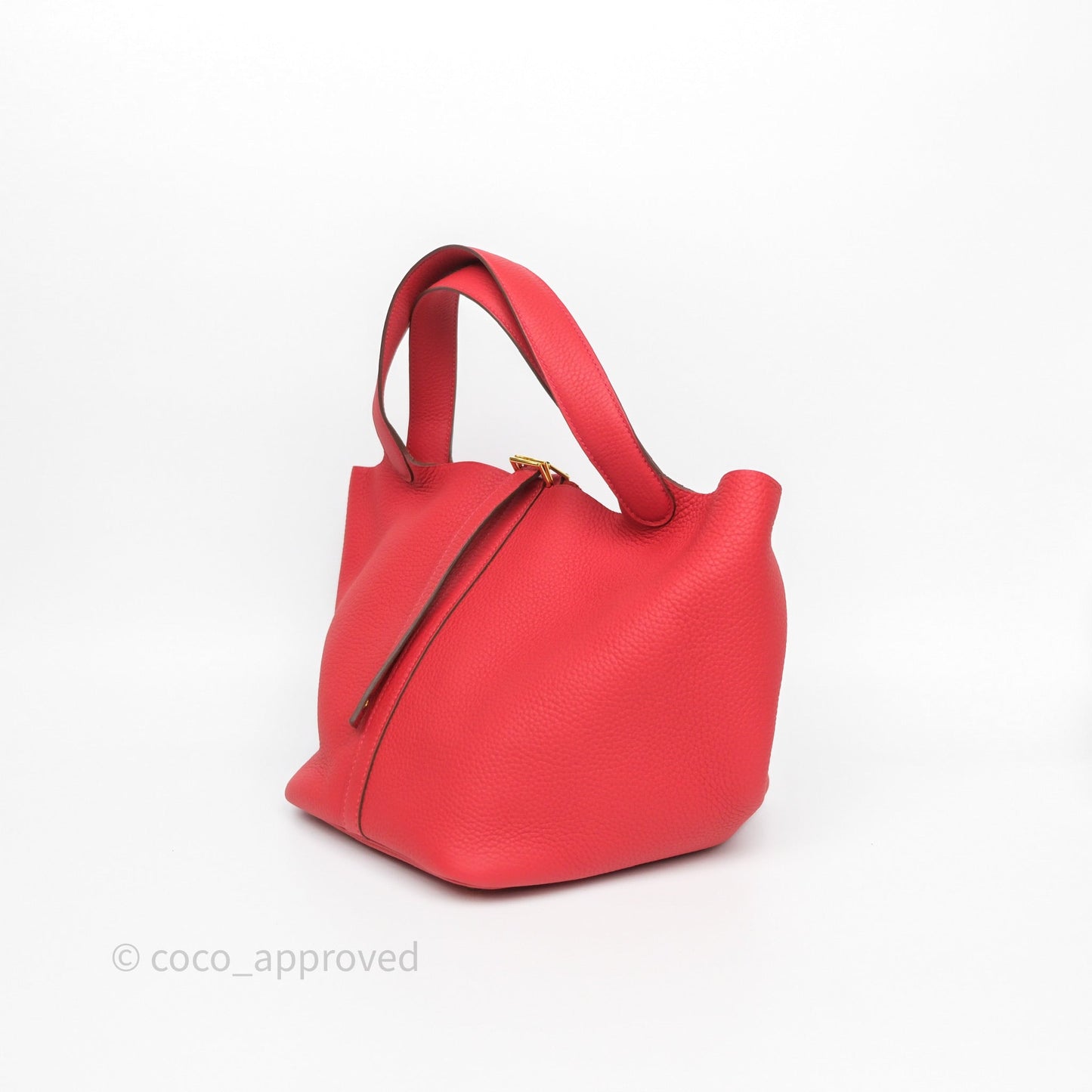 Hermès Picotin 22 Vermillon 5E Clemence Gold Hardware